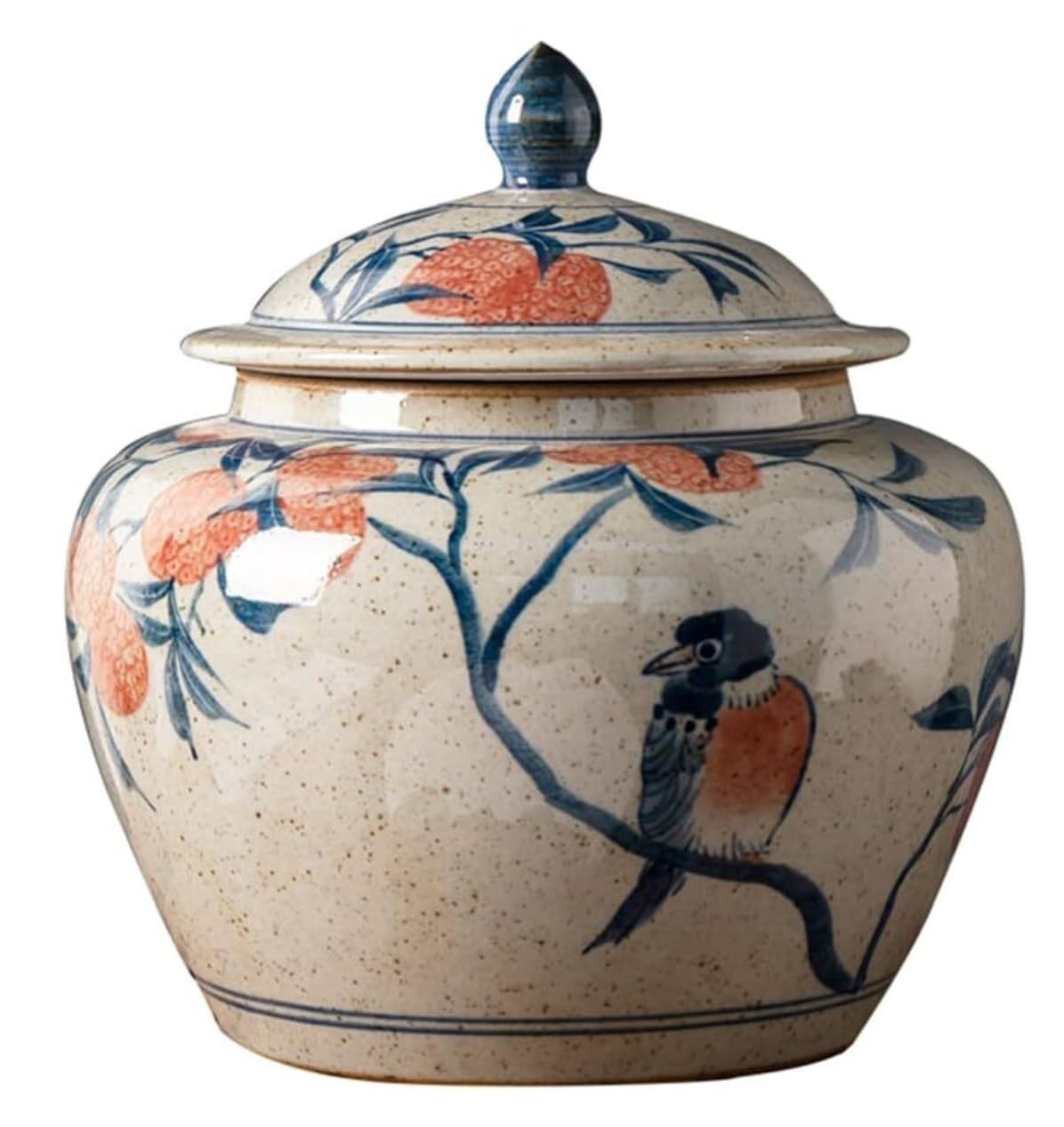SBJKLYRN ceramic jar， Ceramic Ginger Jar with Lid Chinese Tradition Storage Jar Decorative Porcelain Jars Temple Jar with Lids Temple Jar