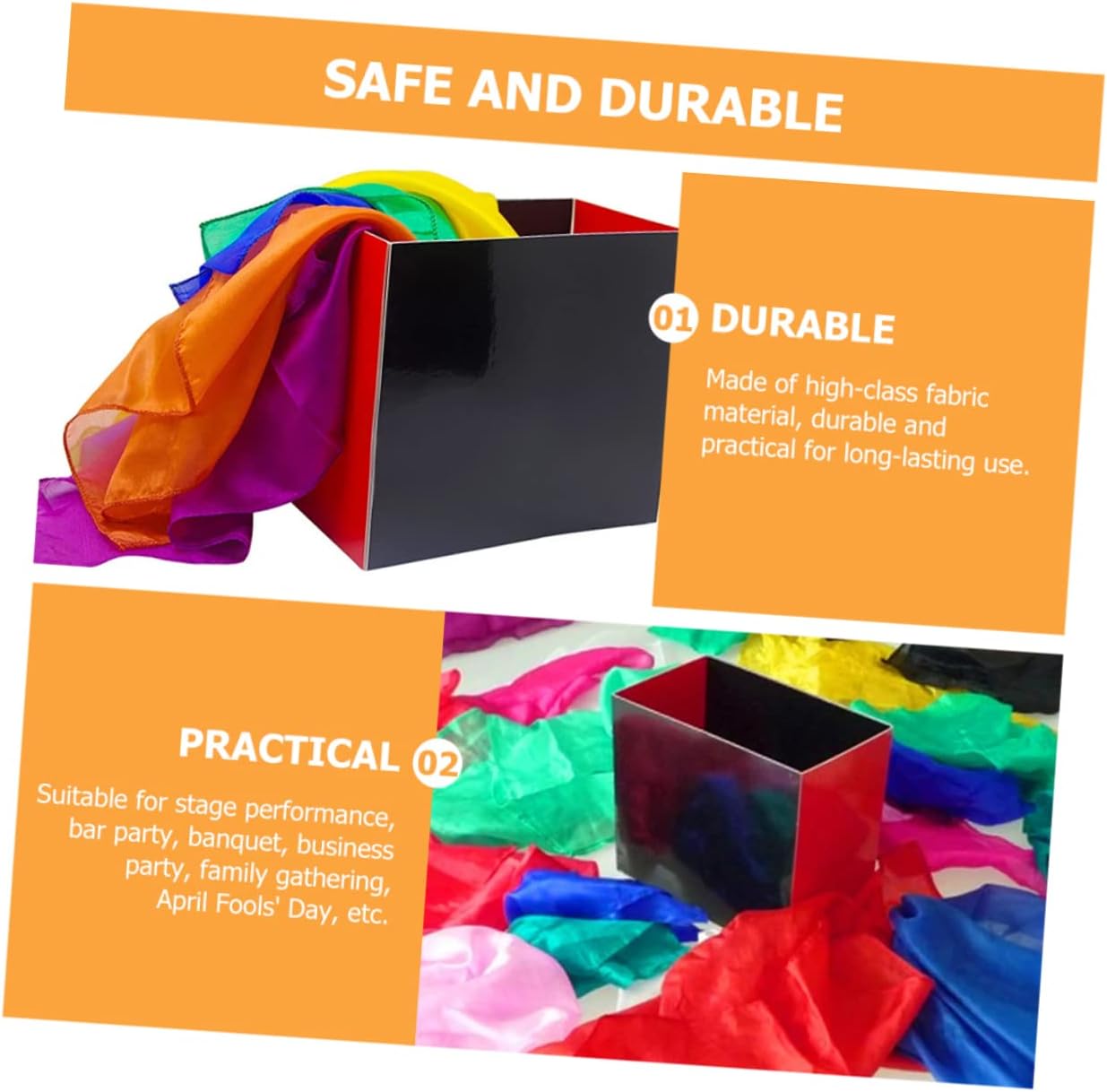Performance Magician Box Prop for Stage Shows Creative Empty Gimmick Toy for Parties for Pranks and Family Gatherings Fun Trick Silk Scarf Feature image 4