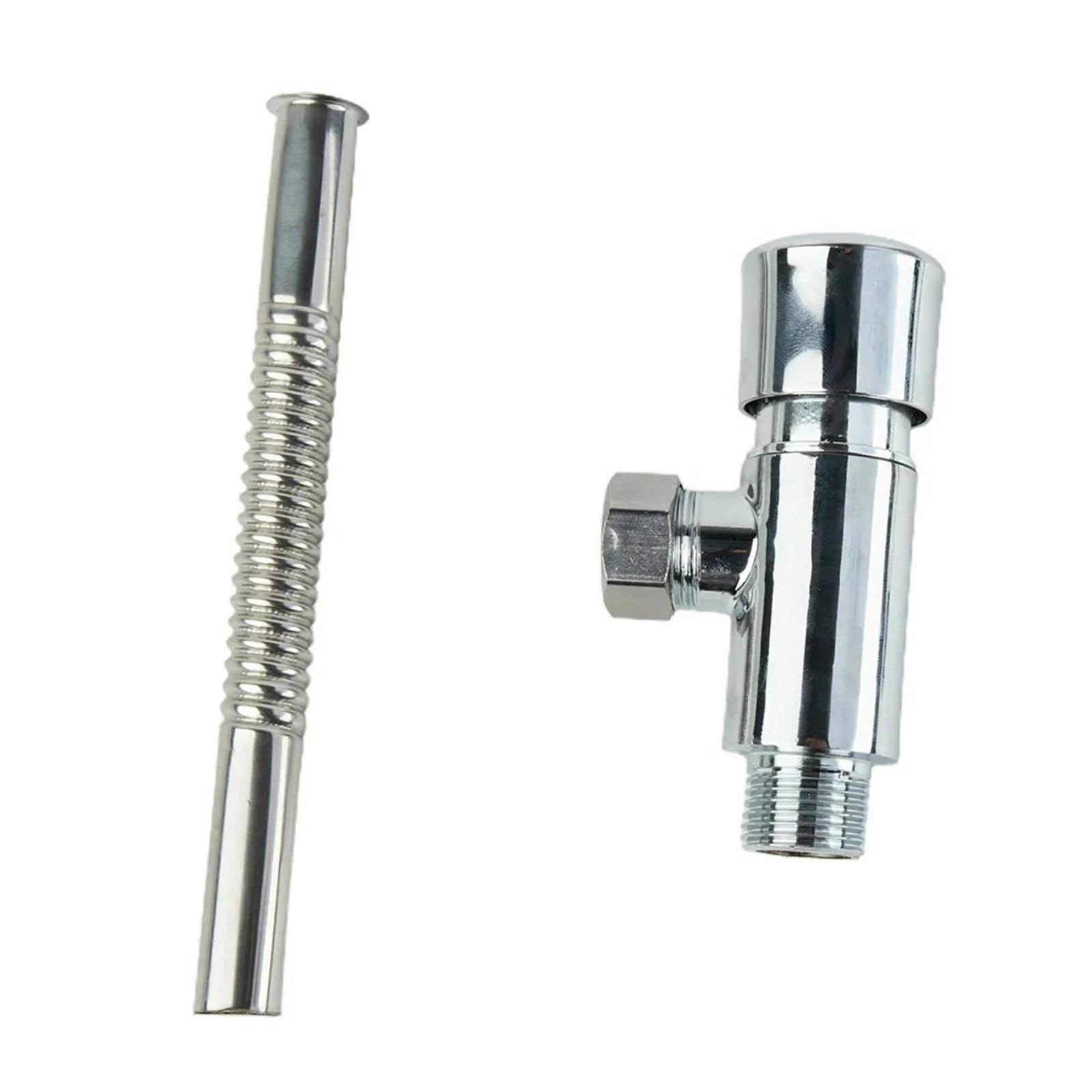 Fluxómetro manual para inodoro Válvula De Descarga Manual For Urinario Plateada Con Accesorios DN15 La Mayoría Los Inodoros