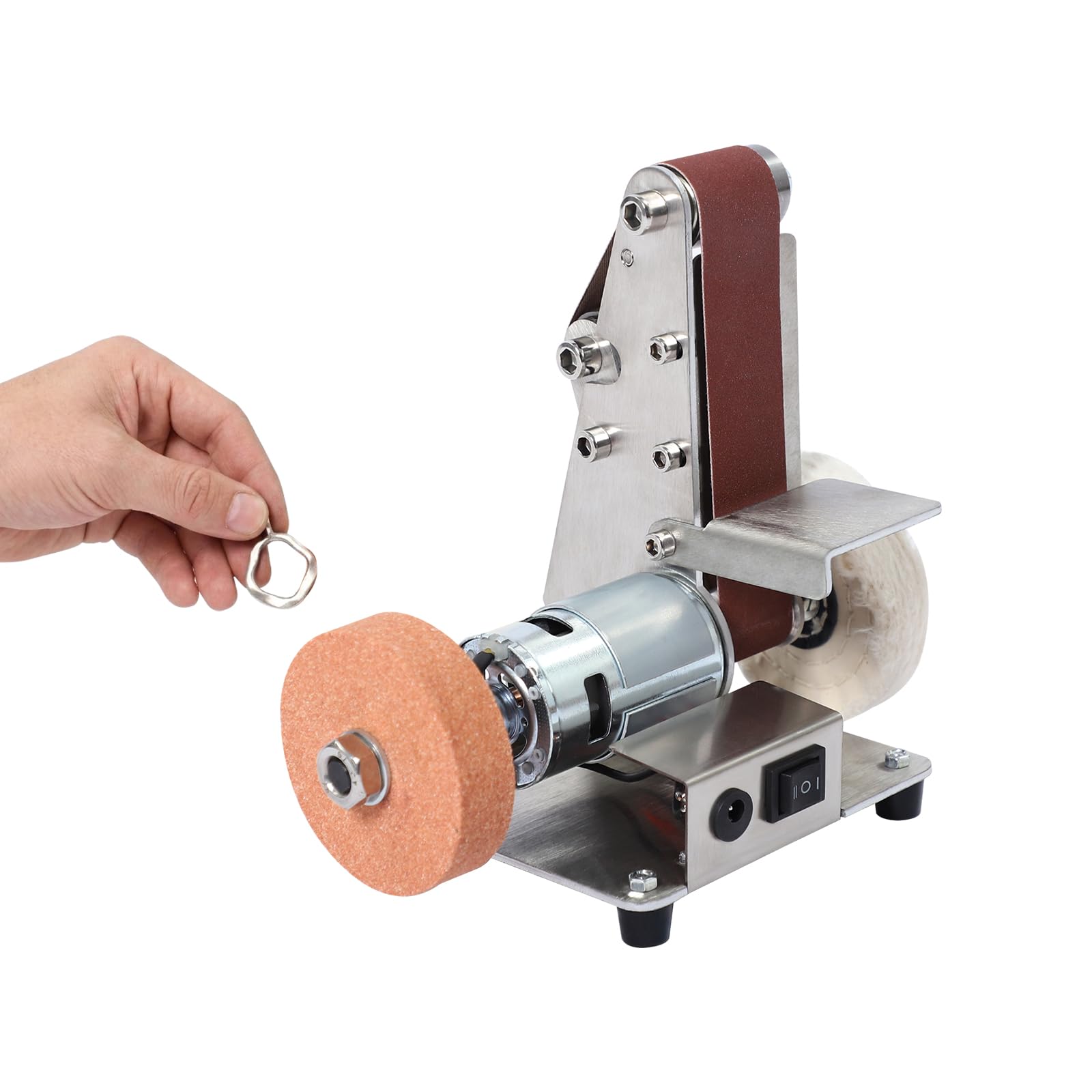 Kit mini levigatrice a nastro, 4000-9000 rpm 7 velocità smerigliatrice da banco