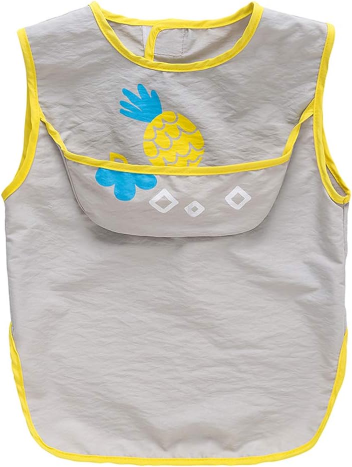 Sleeveless Smock, CLCROBD Waterproof, Washable, Super Soft Apron with Reversable Pocket(Pineapple)