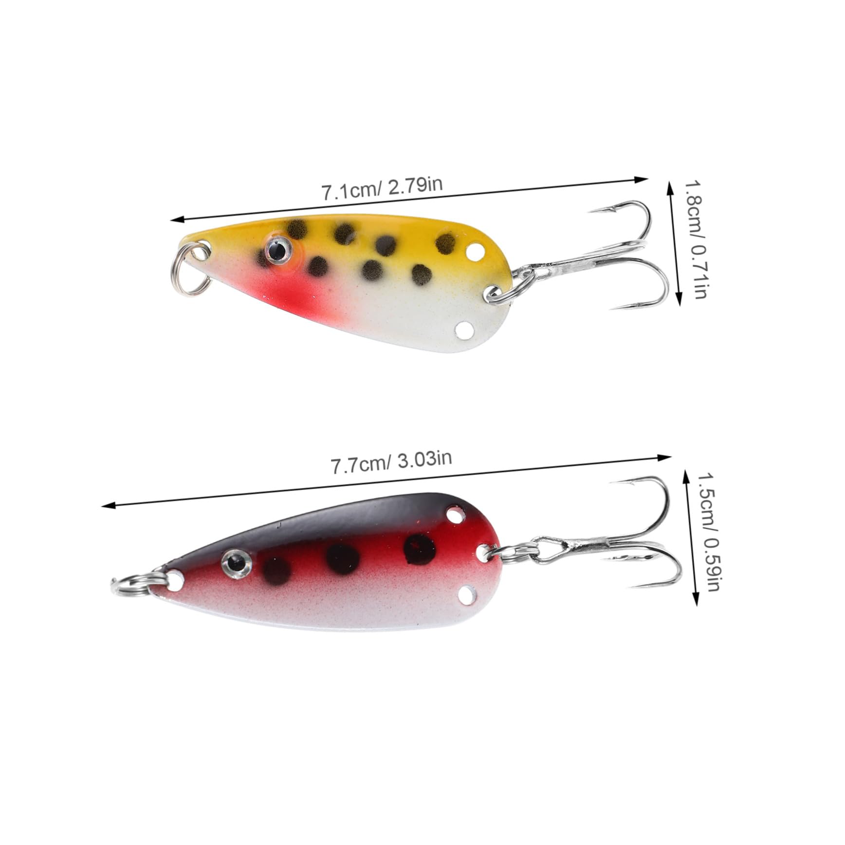 Lot de 30 Cuillères de Pêche en Fer, Leurres Poissons à Paillettes