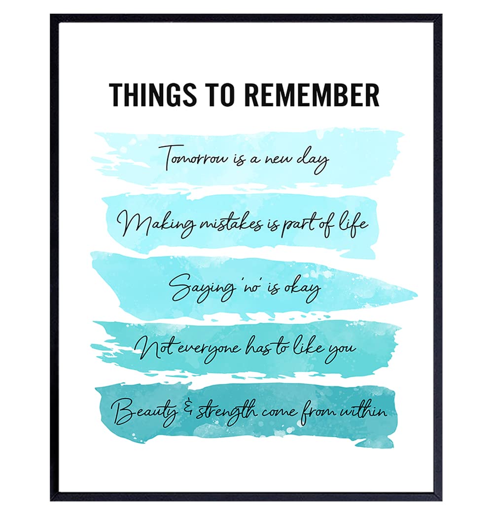 Motivation Inspiration Affirmations Wall Art for Home Office Bedroom Bathroom - Positive Quotes Wall Decor - Encouragement Gift for Woman Girls Teens