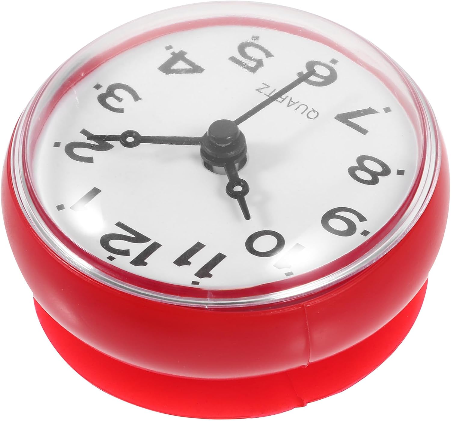 Zerodeko Waterproof Digital Shower Wall Clock with Suction Cup, Red Anti-Fog Bathroom Timer Clock for Kitchen and Restroom Use