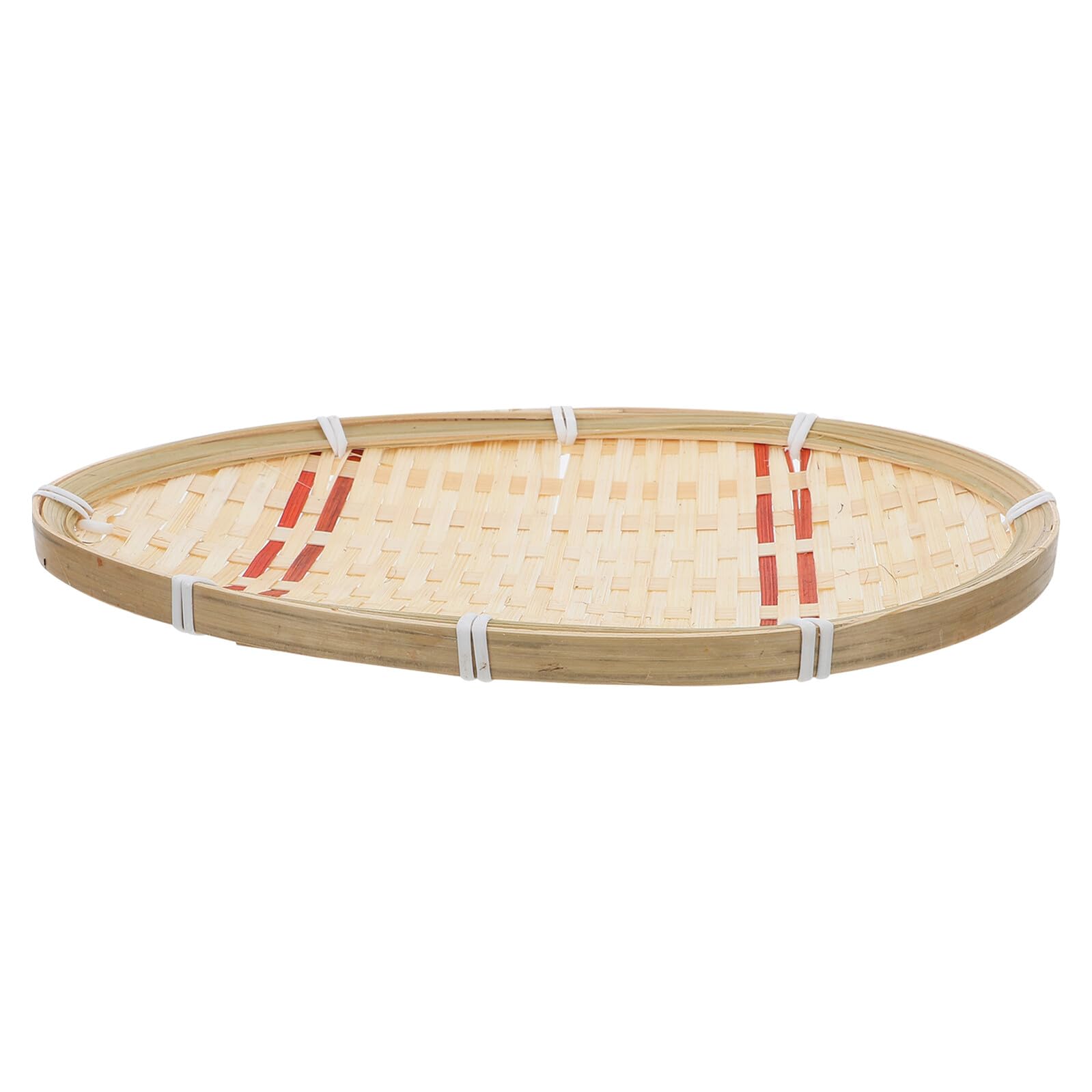 VORCOOL ラタン手編みフルーツバスケット フラットパン収納トレイ キッチンカウンター用食器とサーブウェア 家庭用整理収納用