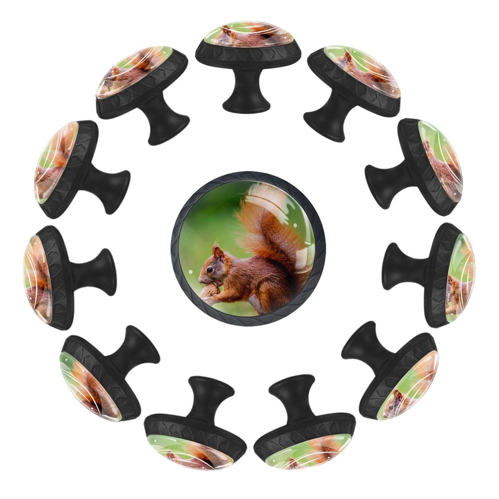 Boutons de meuble écureuil en cristal pour chambre d'enfant et cuisine