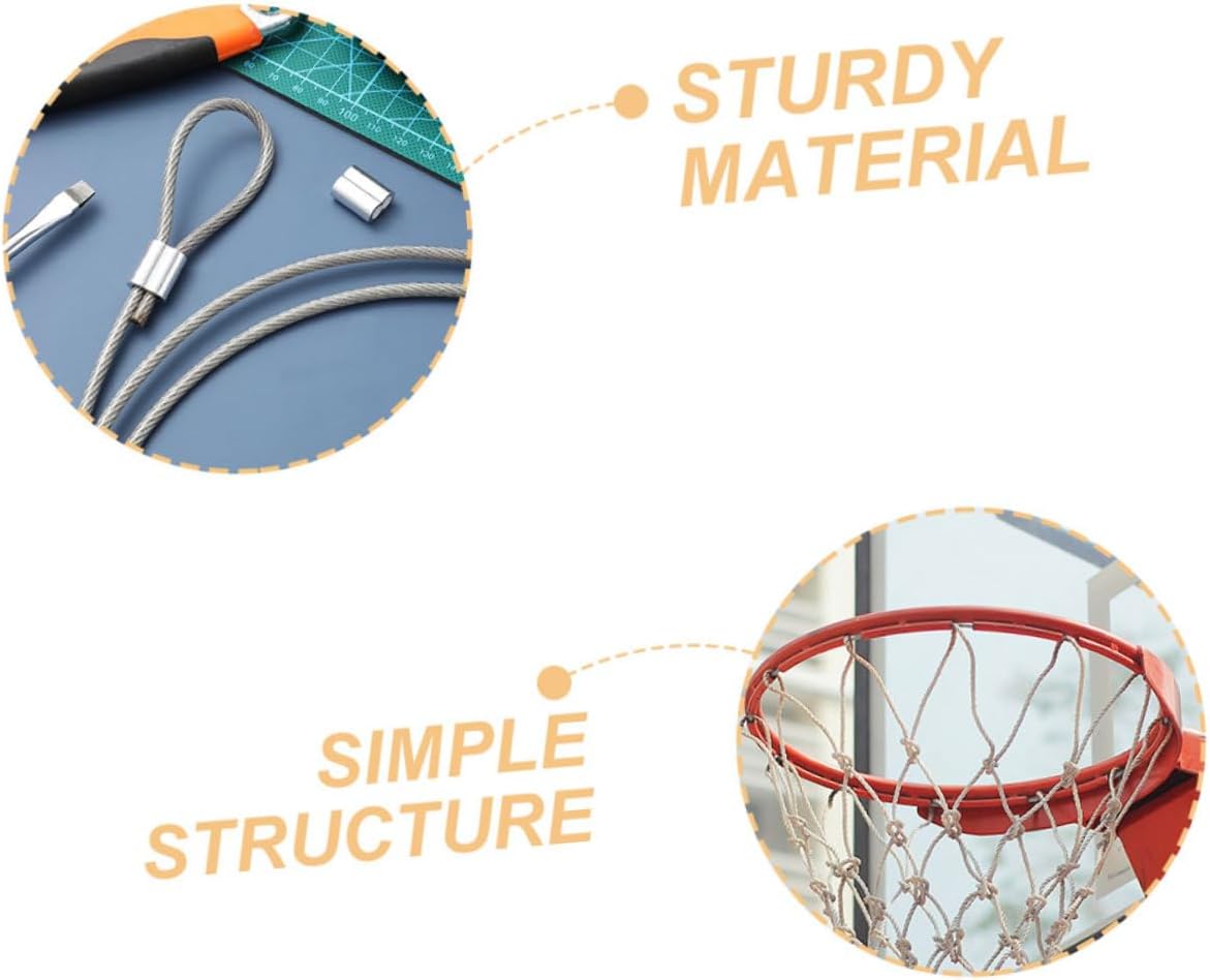 Levemolo 2pcs Basketball Net Replacement String Rope, PVC Coated Steel Wire Cord with Aluminum Buckle, Sturdy Basketball Net String for Outdoor and Indoor Hoops, Sports Court Accessories