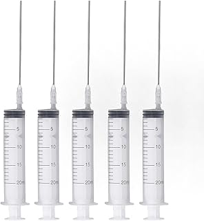 5pcs 10cm Flat Needle 5 Syringe 20ml Ink Cartridge Ink Refill Tool Practical Office Lightweight Printer Cartridge Ink Refill Tool