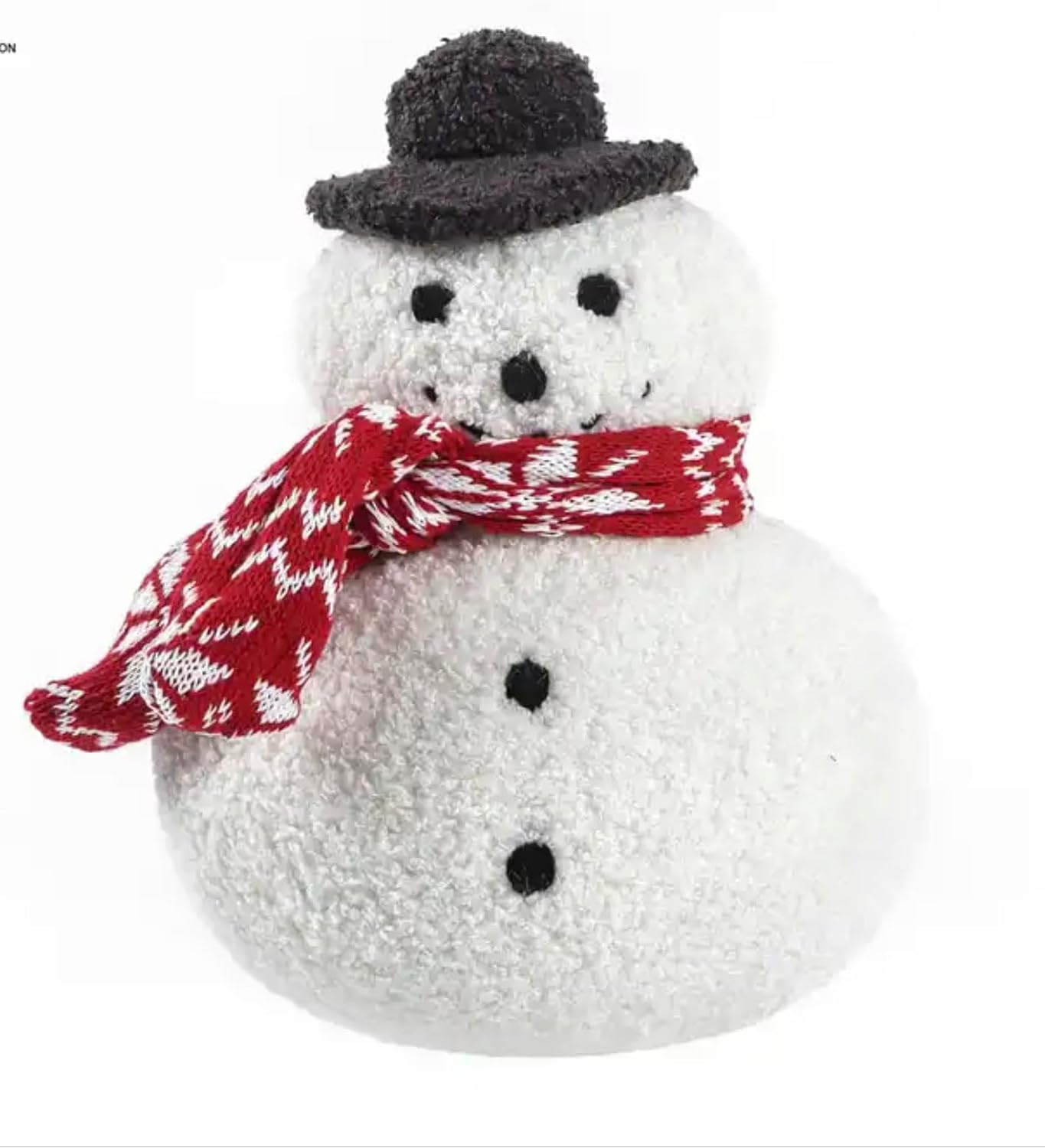 Christmas Holiday Decor White Snowman Tumbler with Hat Scarf Ultra Soft Plush Cushion Pillow for Home Sofa
