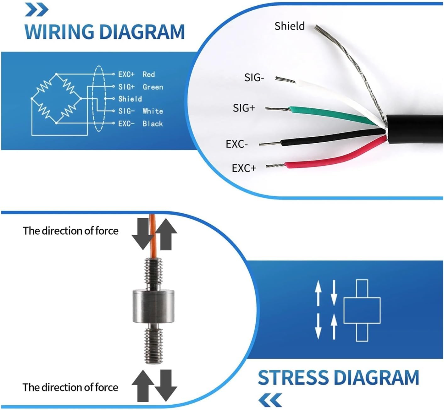 Mini Load Cell Weight Sensor + Indicator Display Test Tension and Compression Force Weight Pressure Sensor for Scale(0-30KG Indicator)
