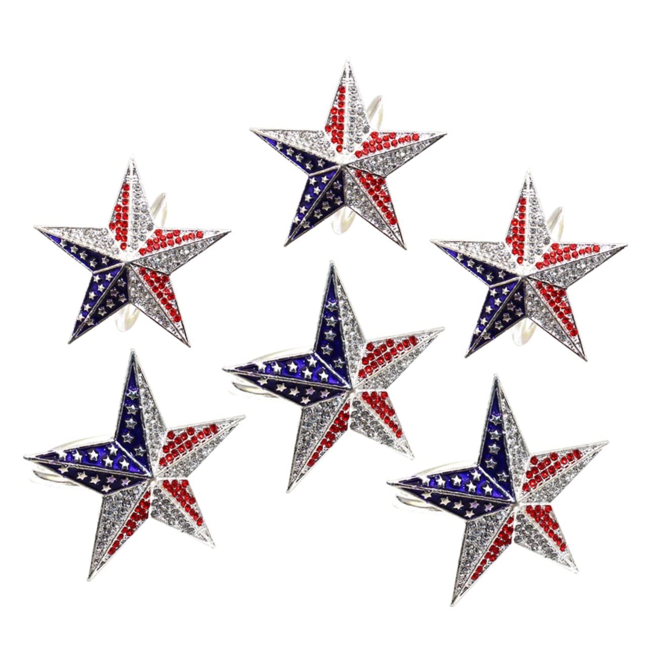 TOPBATHY 18stücke Teiliges Dekorative Fünf- -Stern Napkin Buckles Für Unabhängigkeitstag Design Langlebig Hochwertigem Legierungsmaterial Für Festliche Anlässe