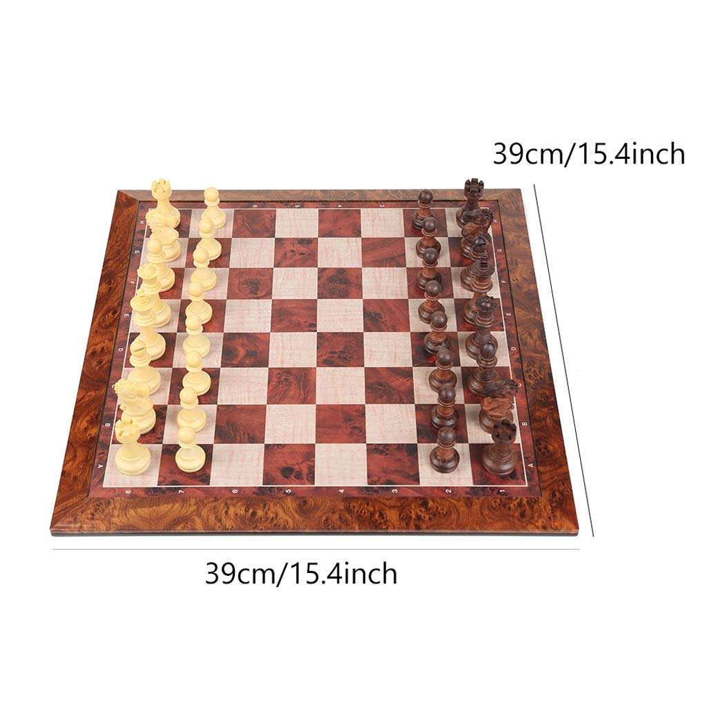 Gioco da Tavolo con venature del Legno Imitazione, strategia Deluxe, Set Viaggio, for Principianti, Bambini Adulti