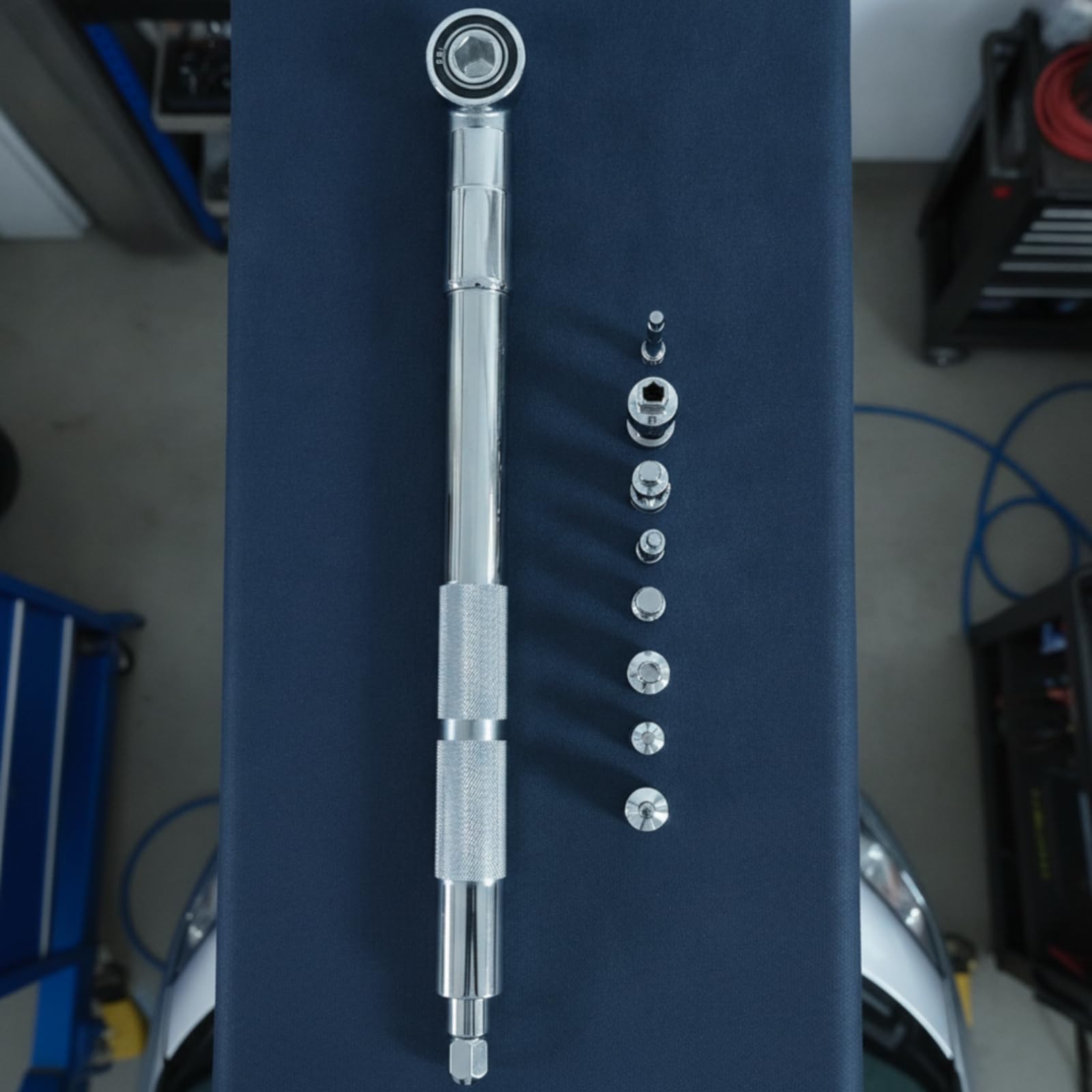 F Fityle Llave de Trinquete Manual de Extensión Herramienta de Alto Par con Encastre 1/2 Pulgadas Cuerpo Cilíndrico Alargado Incluye Adaptador de Conducción