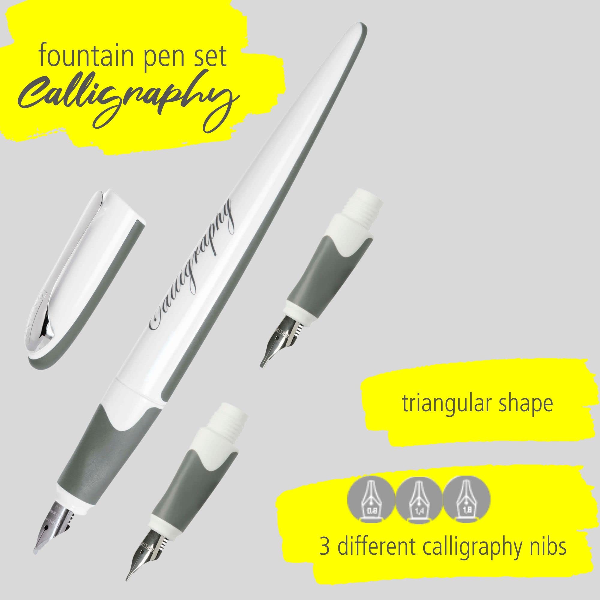 ARTIKEL 10011 Set kalligrafie vulpen Air wit incl. inkt 2 extra vulpenpunten