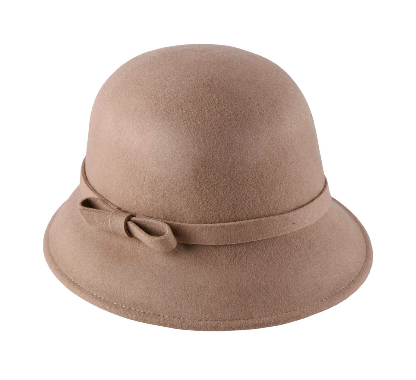 Classic Italy Women's Beige - Cloche Hat Wool Felt Cloche