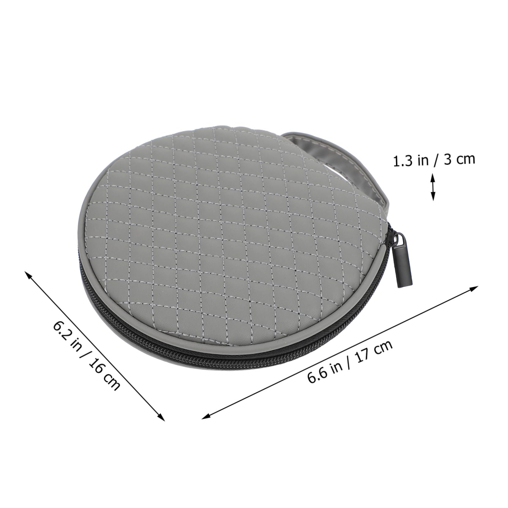 PU CD Storage Bag: Portable DVD Case - Zipper CD Case Holder for Car Home Travel Grey 6.68X6.29X1.30inch