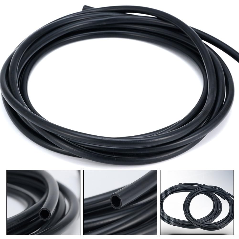 Guaina in fibra di vetro resistente alle alte temperature, 10 m, ignifuga, per raffreddamento ad olio combustibile, sistemi PCV, protezione contro le emissioni di vapore, nero (6 mm)