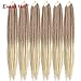 Haolocs 6 Packs/Lot Medium Box Braids Crochet Hair Ombre Blond 30 Inch 1cm in Diameter 3X Synthetic Braiding Hair Extensions 22 Strands/Pack(30 Inch, T27/613)