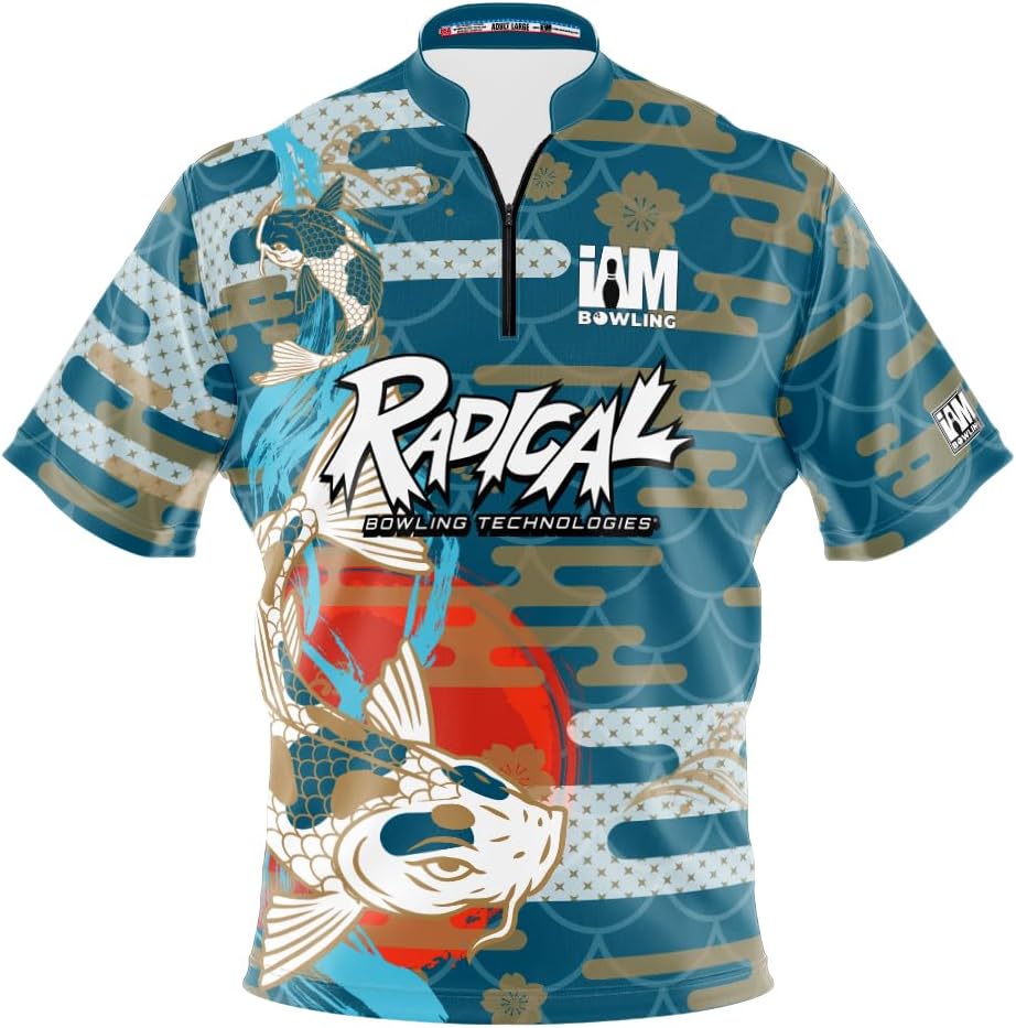 Logo Infusion I AM Bowling Jersey Short Sleeve Sash Collar 2282-RD Made in USA Radical