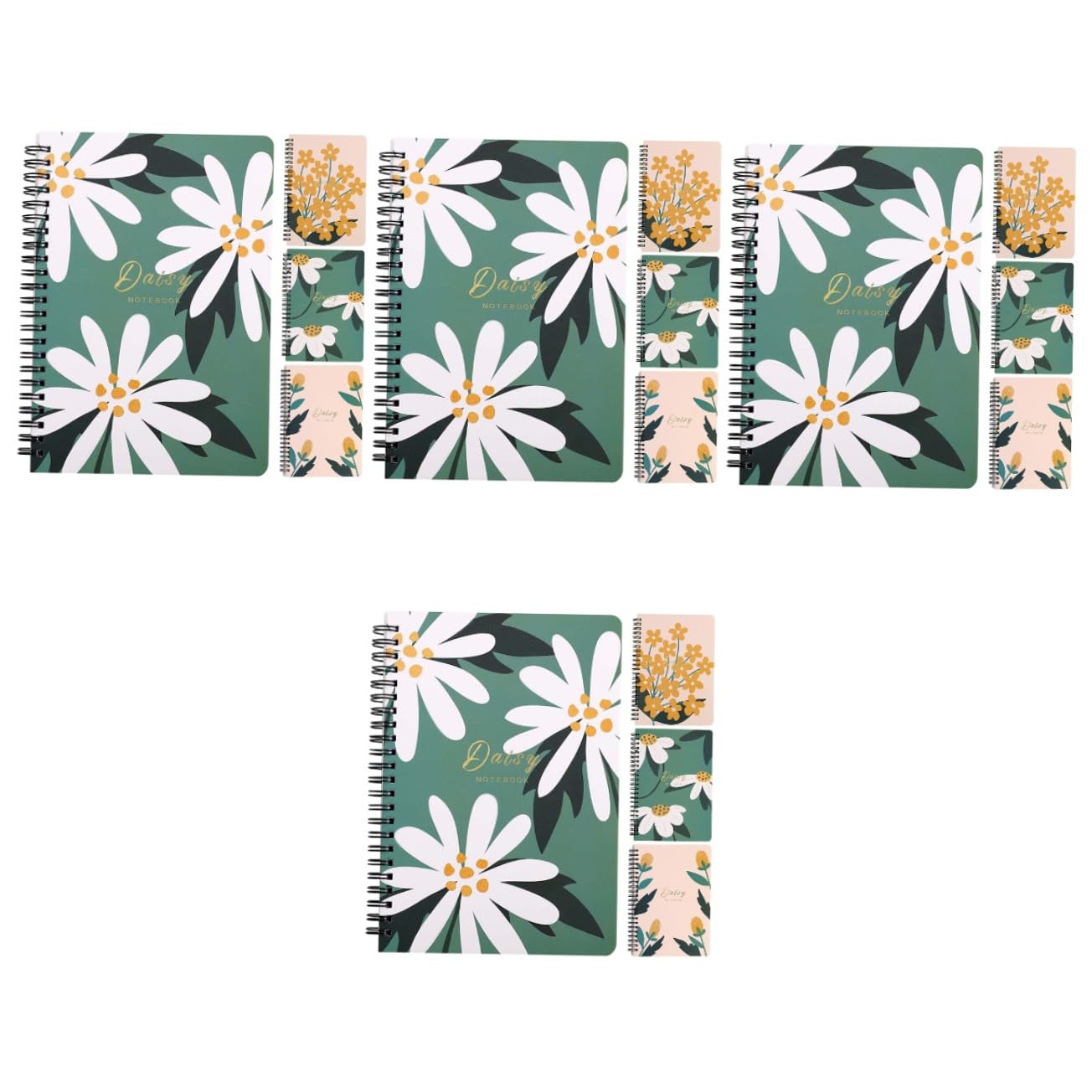 OSALADI 4 Pièces Spirale Floral de Cahiers Lignés pour Écriture Pratique et Élégant pour Notes et Journalisation