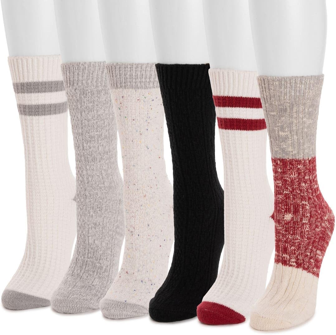 MUK LUKS Women's Microfiber Boot Socks 6 Pack