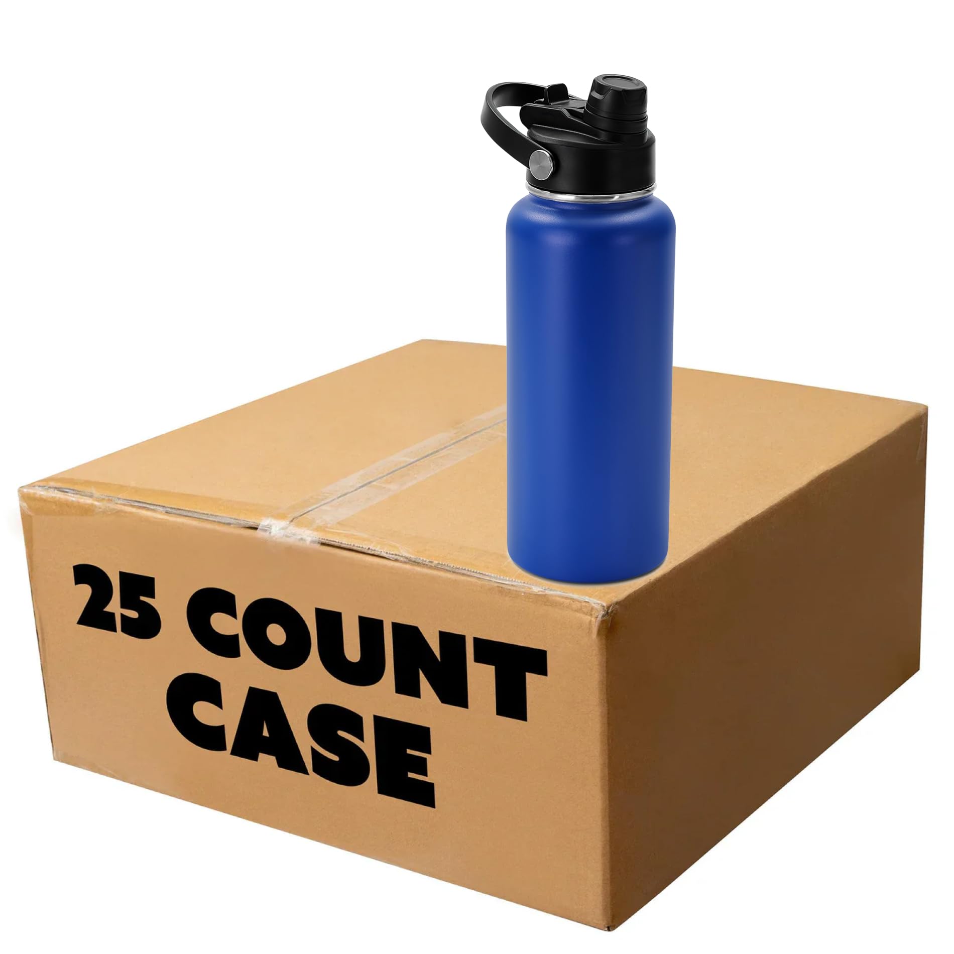 makerflo 32 oz Hydro Powder Coated Water Bottle - 25 Pack with 2-in-1 Lid Craft-Ready for DIY Gifts