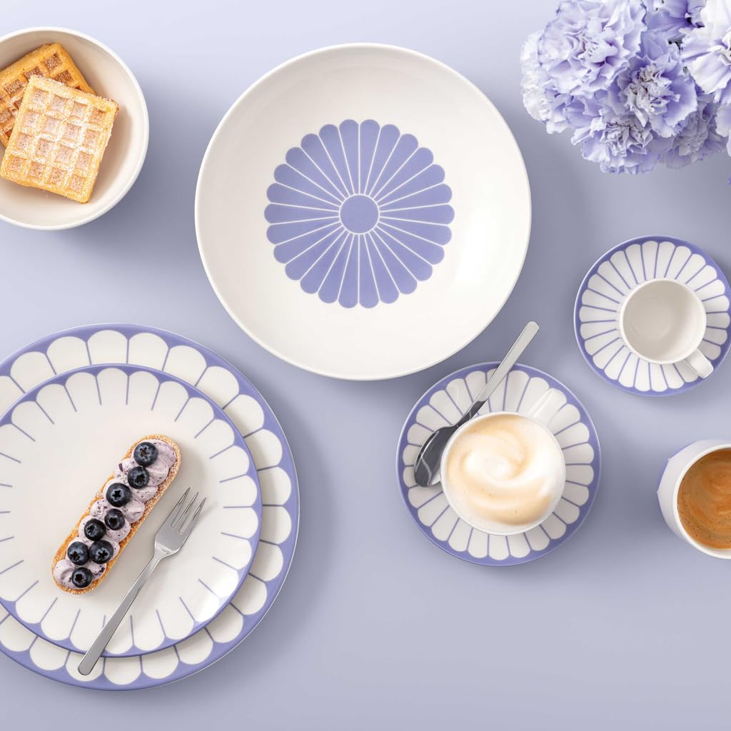 Villeroy & Boch - Fleur Bleu filiżanki do kawy, zestaw 6 sztuk, 160 ml, filiżanki do kawy lub herbaty, kubki z kwiatowym wzorem, filiżanka do capuccino, filiżanka do herbaty, porcelana premium, nadają