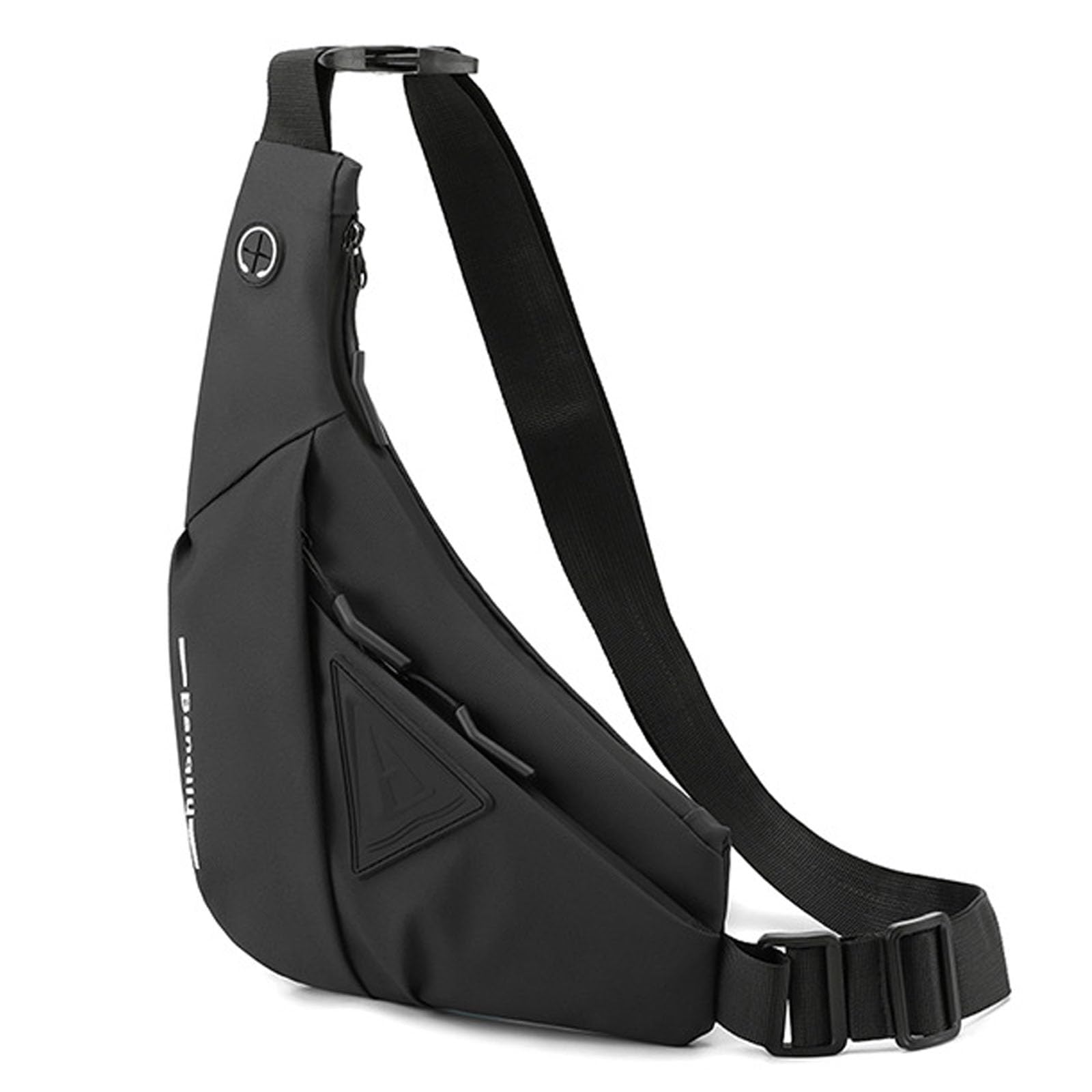 Sling Crossbody Bag, Umhängetasche Unisex, Lässige Brusttasche Wasserdicht Leicht Gym Backpack, Diebstahlsicher Sling Rucksack, mit Verstellbarem Schultergurt, für Outdoorsport, Reisen (Schwarz)