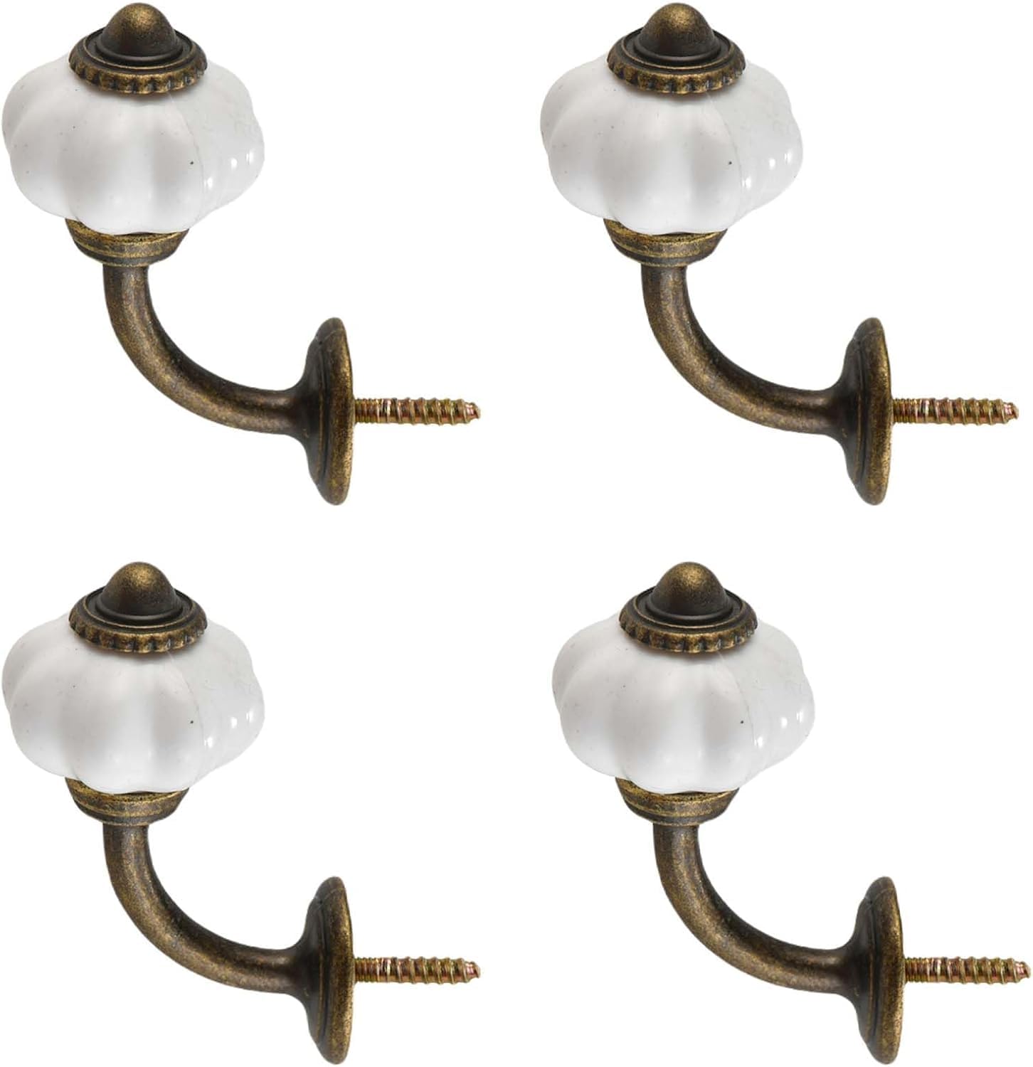 Paqwtyb One Color Hooks, 4 Pack Retro Hook Wall Mounted Coat