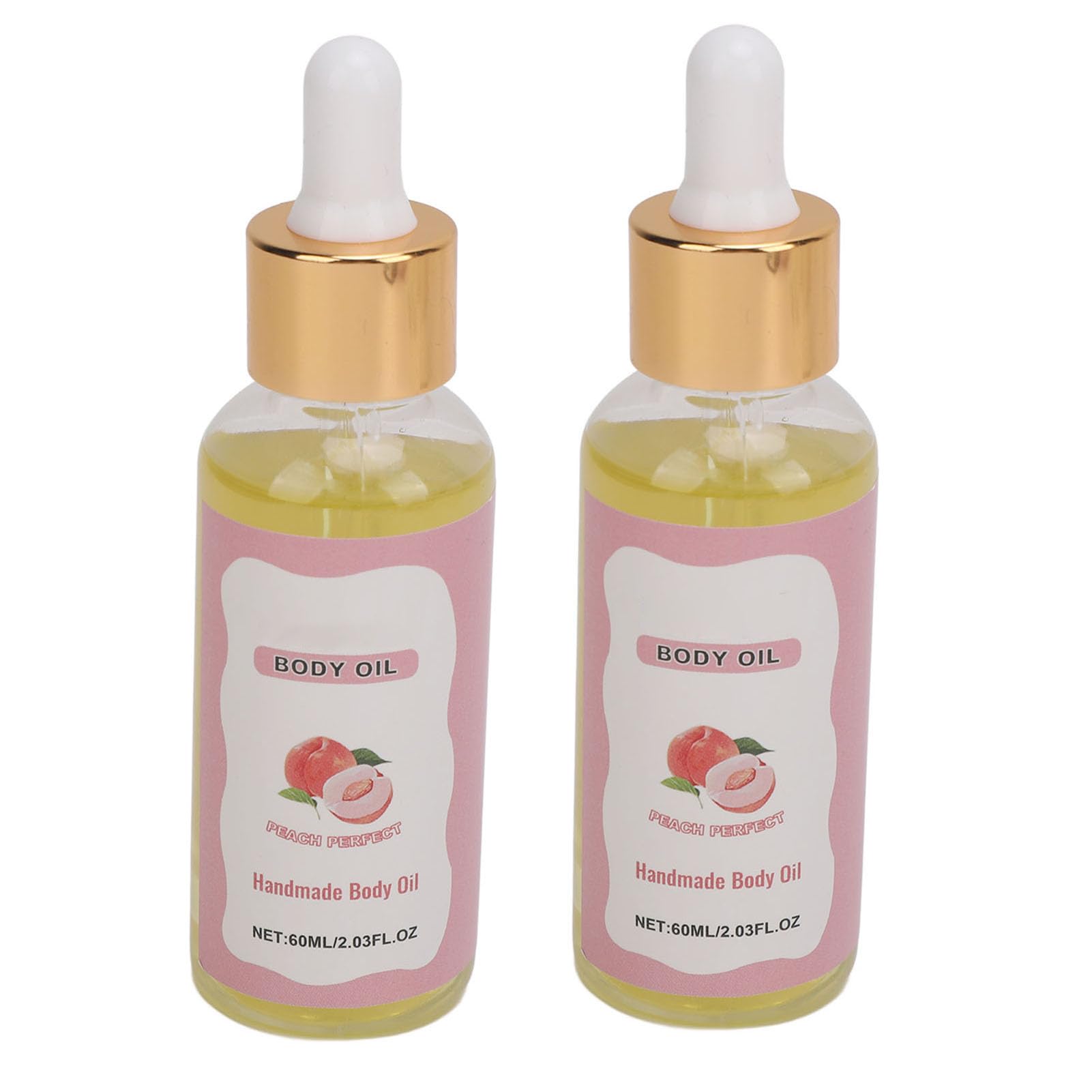 Aceite Corporal de Melocotón, 2 Piezas 60 Ml Aceite de Masaje de Melocotón Hidratante para la Piel Iluminador Reduce la Sequedad Aceite de Masaje Esencial para el Cuerpo para el