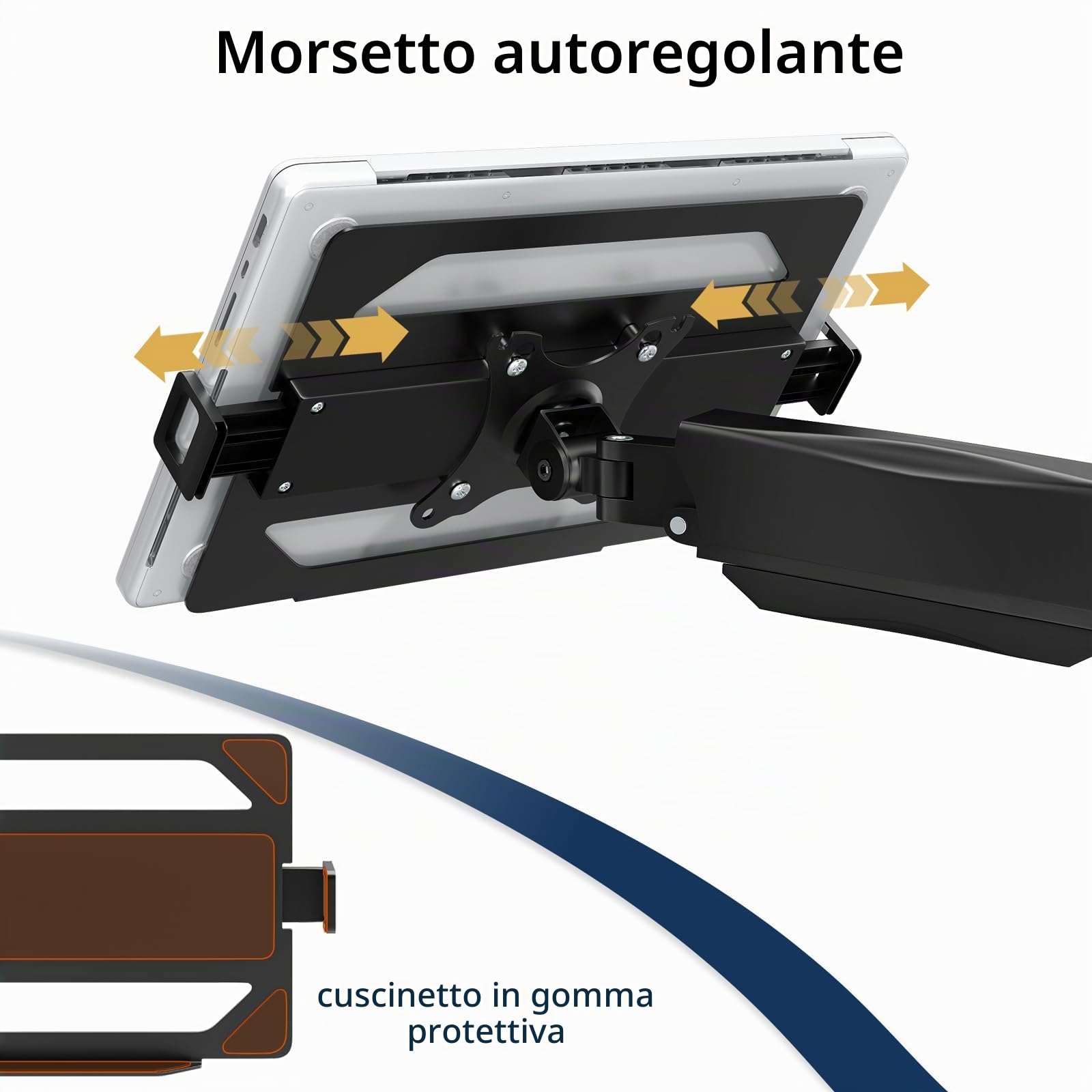 Supporto da scrivania per laptop 2 in 1, per notebook da 11,6-17,3'' e monitor da 17-32'', supporto a braccio per laptop fino a 9 KG, VESA 75/100 mm, morsetto da tavolo e attacco a occhiello