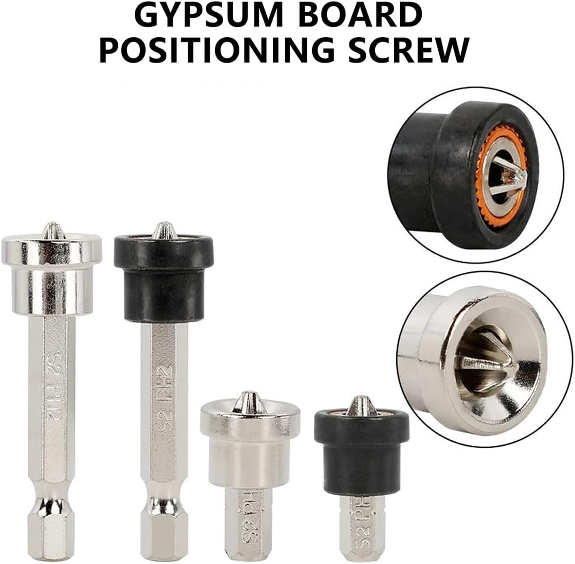 5pcs Set TEURSA ® Premium Magnetic Drywall Screw Setter - PH2 Bits for Plasterboard - Hex Shank Positioning Bit - Easy Drywall Installation - Drill Accessory (5pcs 2")
