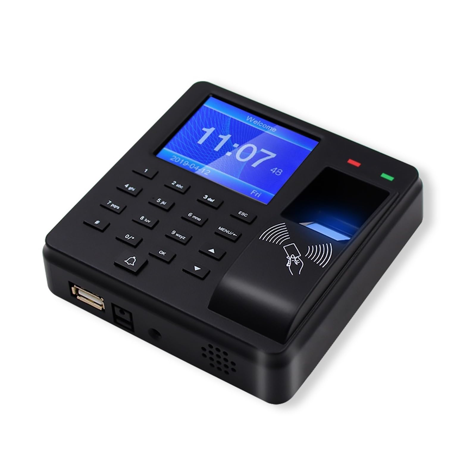Rilevatore Presenze, Controllo accessi Macchina rilevazione presenze Riconoscimento impronte digitali/password/carta d'identità Orologio marcatempo Registratore di check-in dei dipendenti