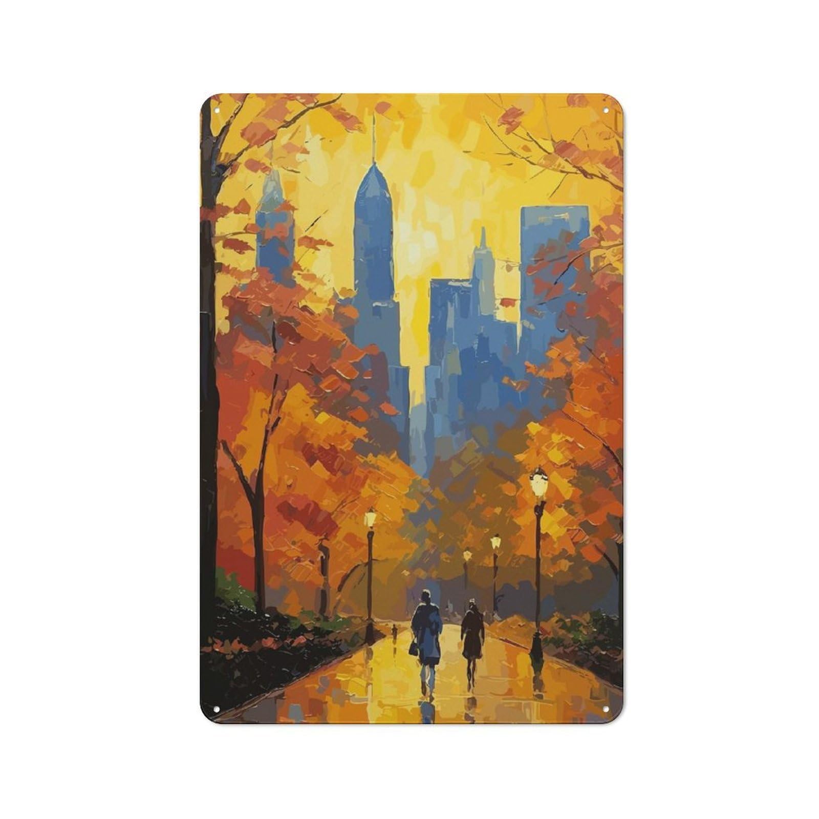 Tin Wall Plaque 30x20cm with New York City for Man Cave Or Games Room, A Housewarming Gift for Leisure-room Decor Enthusiasts