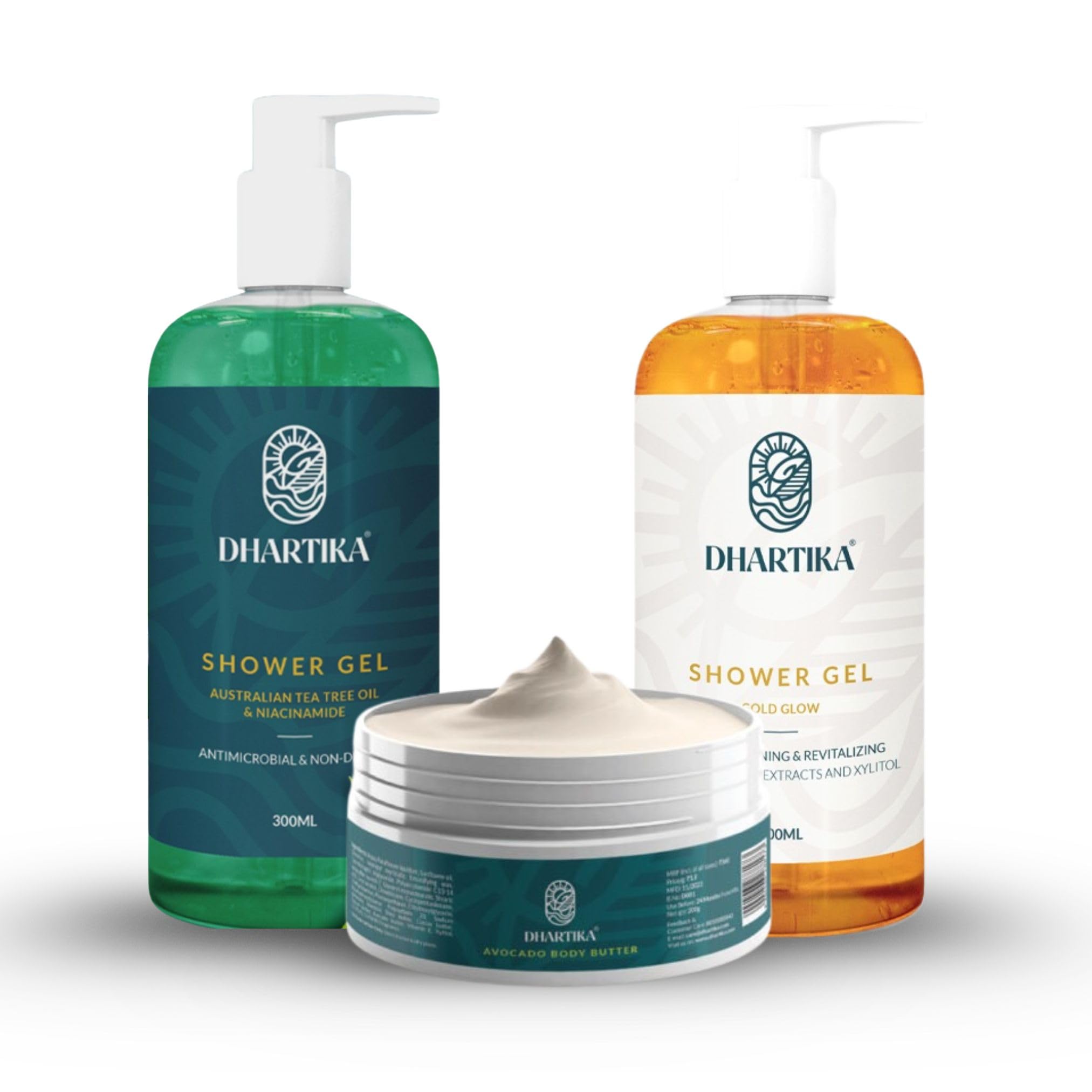 Body Indulgence Combo – Avocado Body Butter + Tea Tree & Gold Glow Shower Gels | Deep Moisturizing, Detoxifying & Radiant Skincare Set | Soft, Smooth & Glowing Skin | For Men & Women-image-45