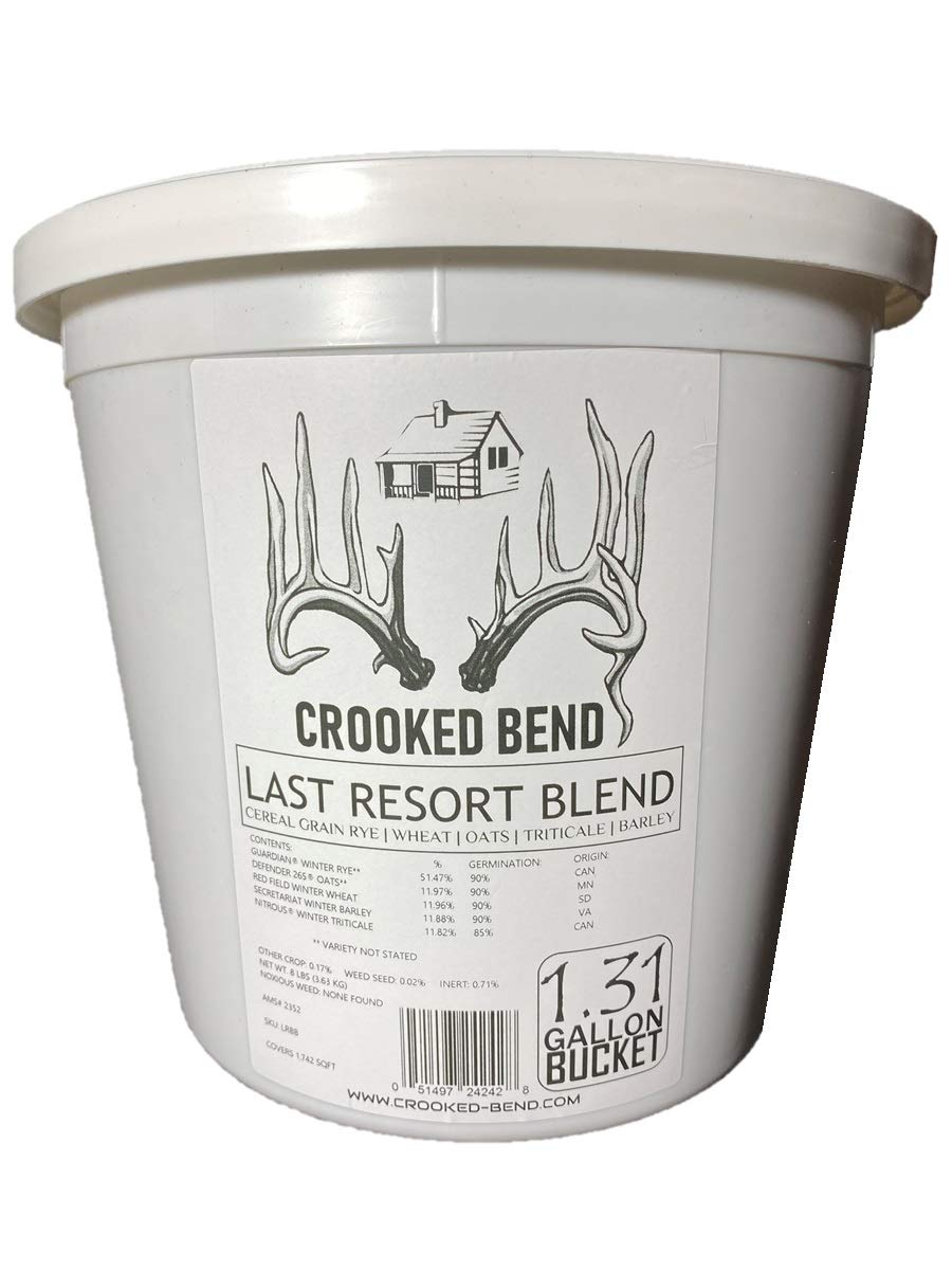 Crooked Bend Last Resort Blend, 12LB EcoPack, Winter Food Plot Seed for Deer, Cereal Grain Rye, Wheat, Barley, Triticale & Oat Seeds Grow Whitetail & Turkey Attractants & Cold Hardy Hunting Food Plots