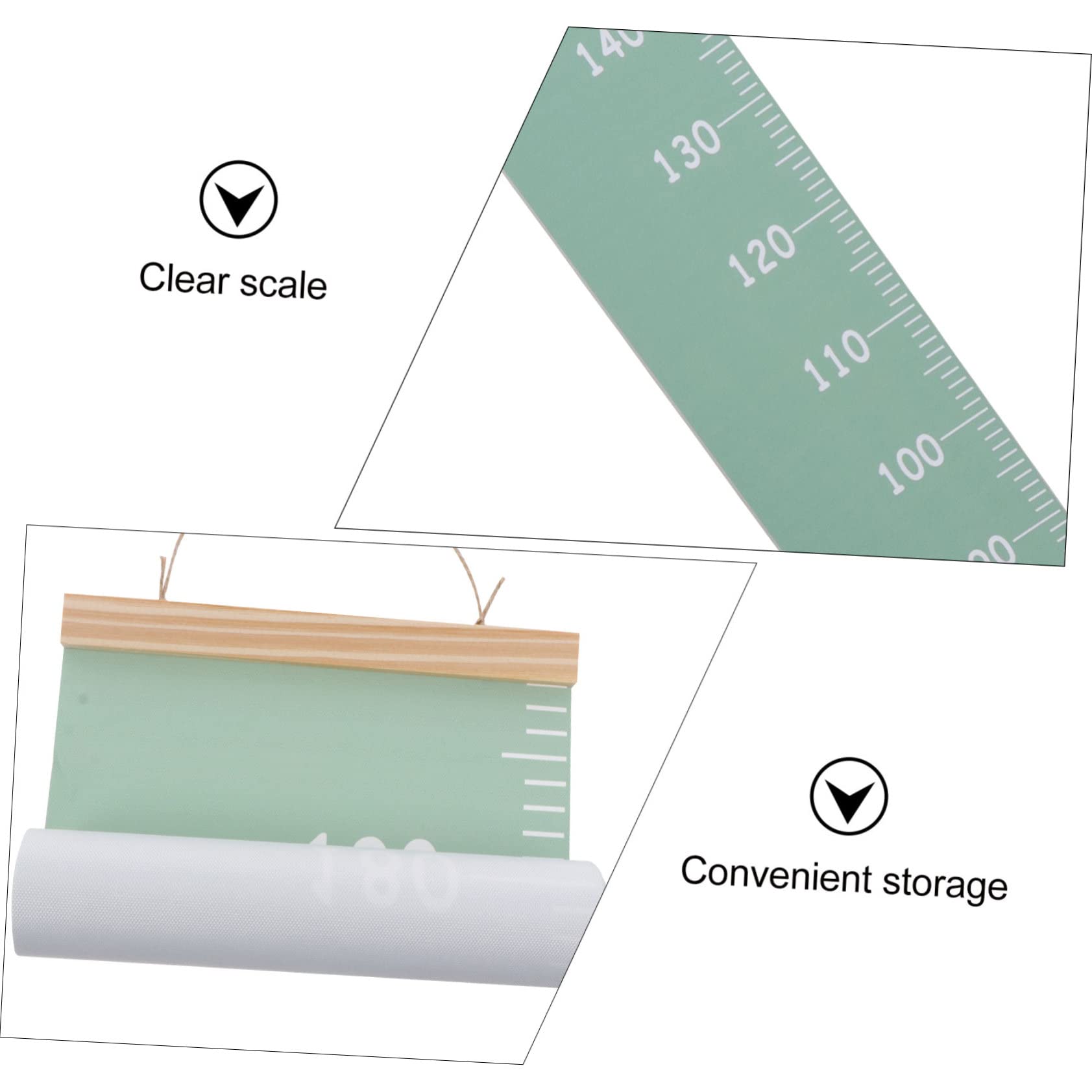 4piezas Regla De Crecimiento Infantil Para Decoración De Pared Medidor De Colgante Para Chart De Crecimiento Para Habitaciones Infantiles y Guarderías Avocado
