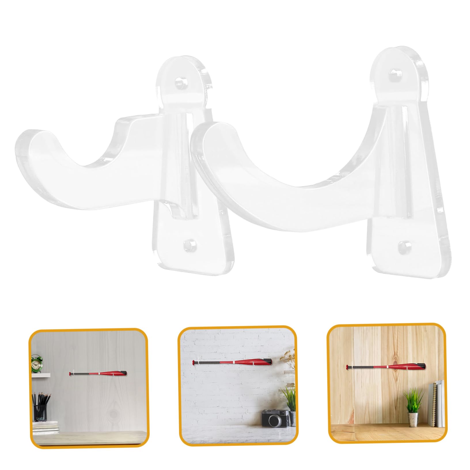 POPETPOP 1 Set Acrylic Baseball Bat Mount Multi Functional Bat Support for Display Storage Durable Stylish Display Stand