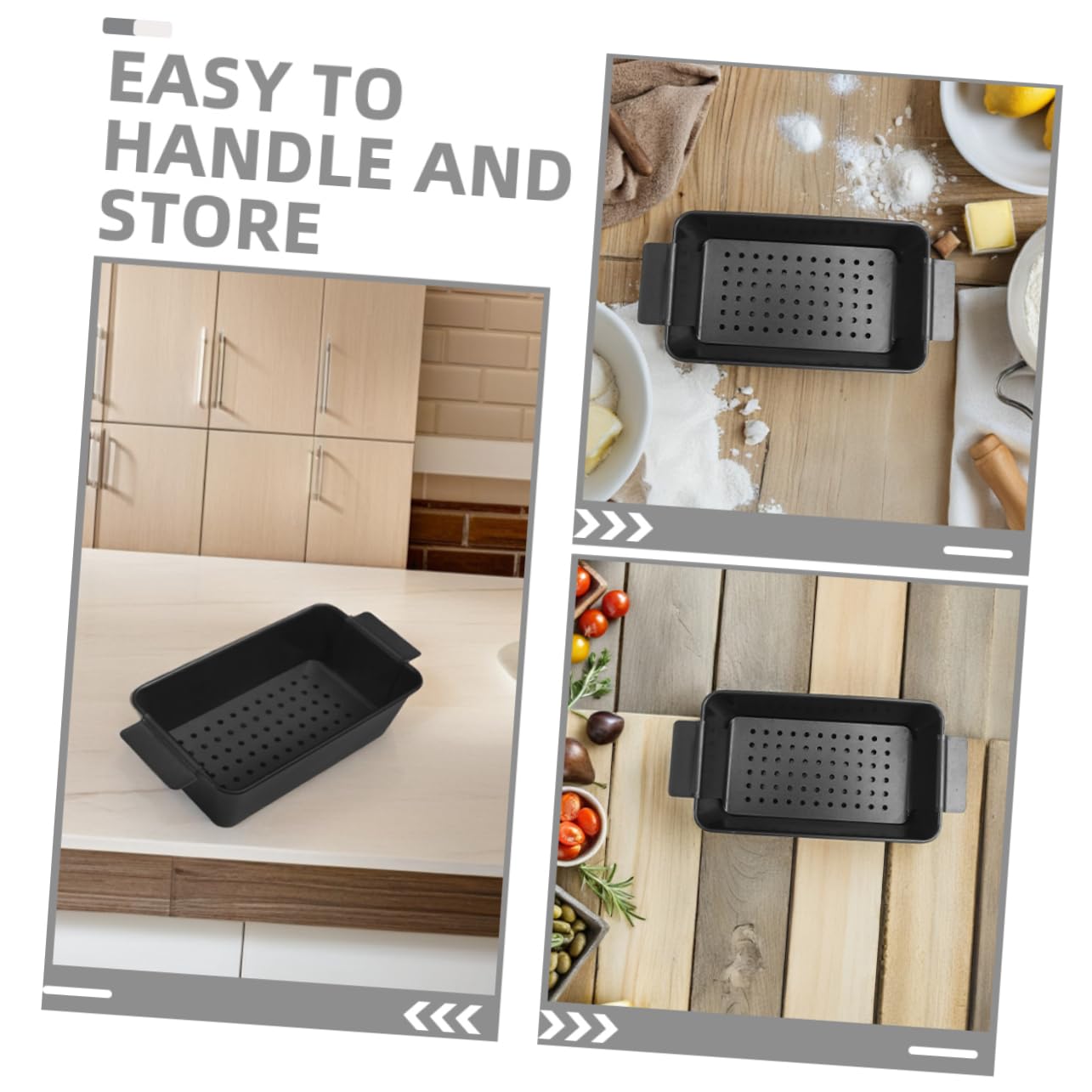 Abaodam 2 Moldes para Pan Tostado Antiadherentes de Acero al Carbono Negro