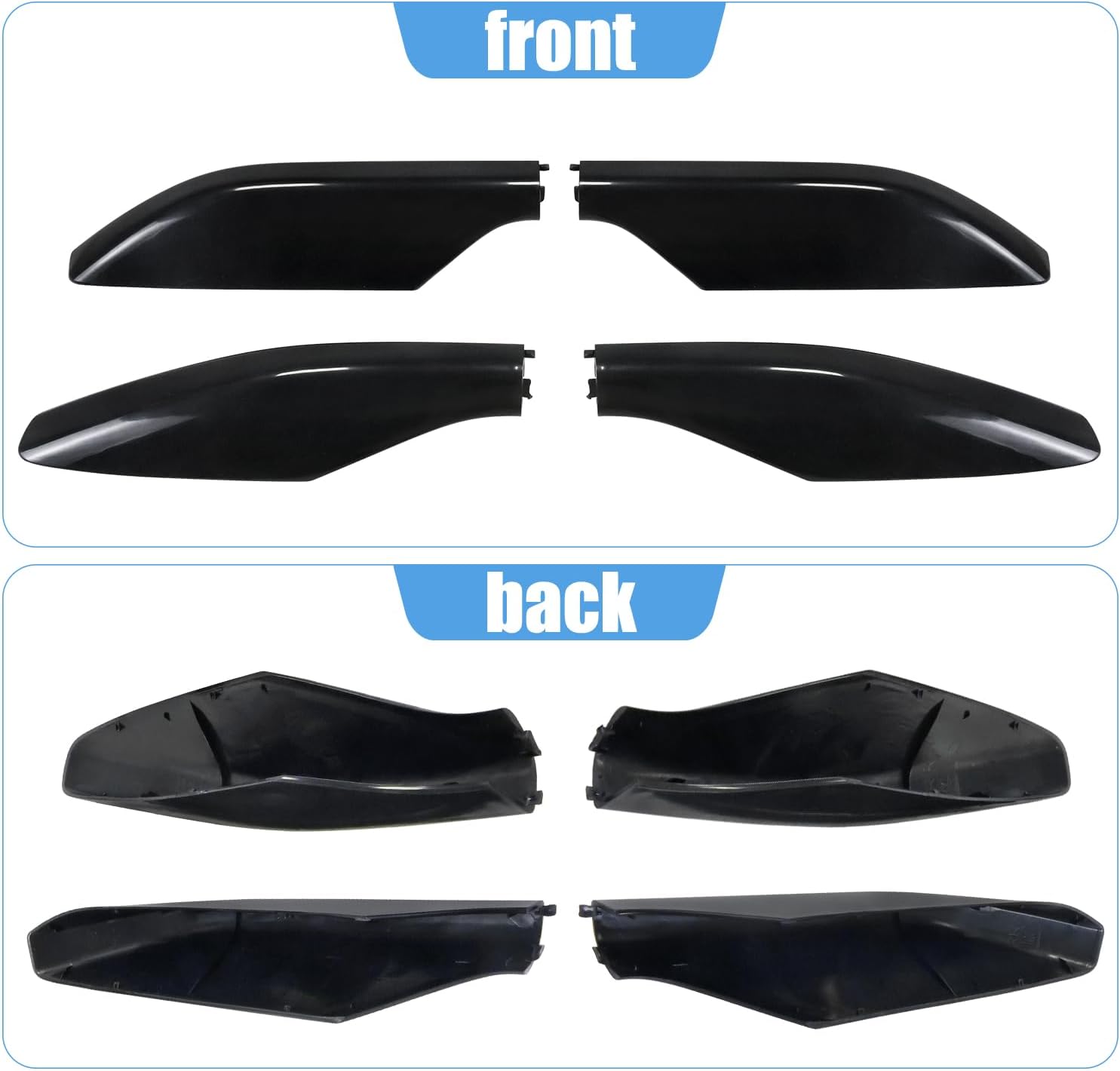4Pcs Roof Rack Rail Leg End Cover Shell Black Compatible with Toyota Land Cruiser Prado FJ120 Lexus GX470 2003-2009 Replace 63491-60060 63492-60040 63493-60060 63494-60050