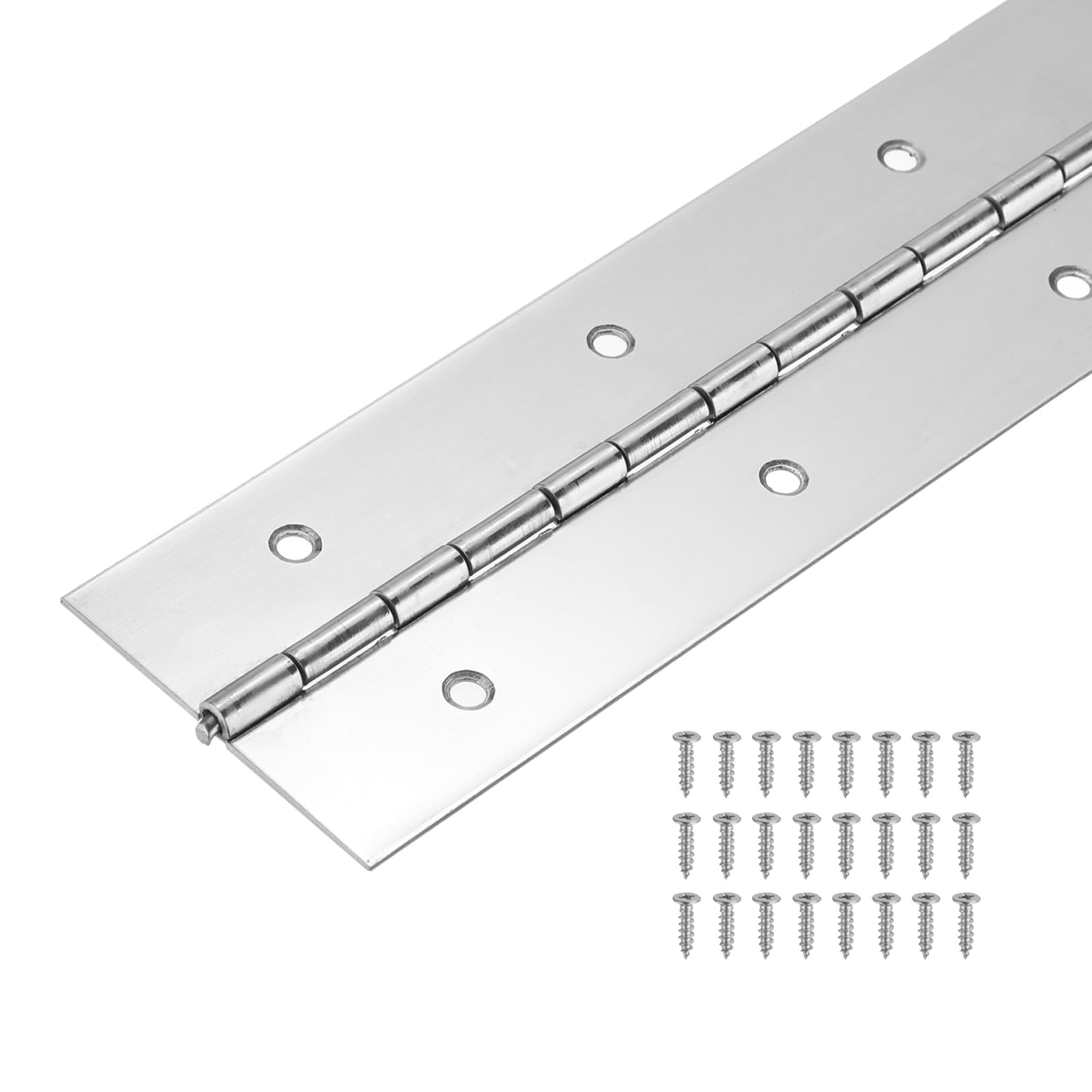 PATIKIL Heavy Duty Piano Hinge 600 x 50.8mm / 24 x 2 Inch, 1 Pack 304 Stainless Steel Continuous Hinge for Piano, Cabinet Door, Wooden Box, Folding Table, Silver