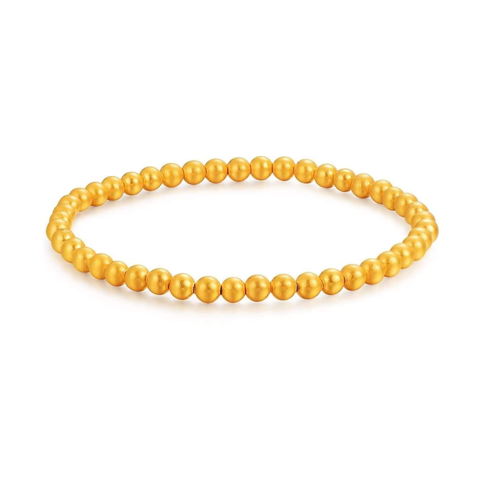 Stilvolles Damenarmband, Charm-Armbänder aus 18 Karat Gelbgold für Damen-Perlenarmband aus Gelbgold