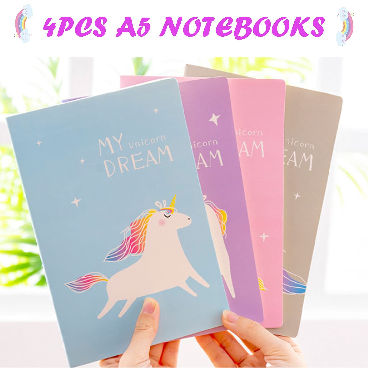 Set Cancelleria Unicorno Per Bambina - Astuccio, Penne, Quaderni E Adesivi, Regalo Compleanno O Natale - Foto 2