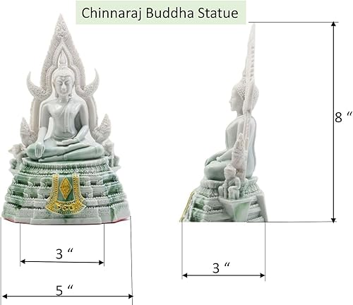 Miniatura 7 de BUDDHO Estatua de Buda Chinnaraj de 8 pulgadas de alto. Estatua de Buda tailandés para decoración del hogar, escultura de Buda, regalo pequeño,