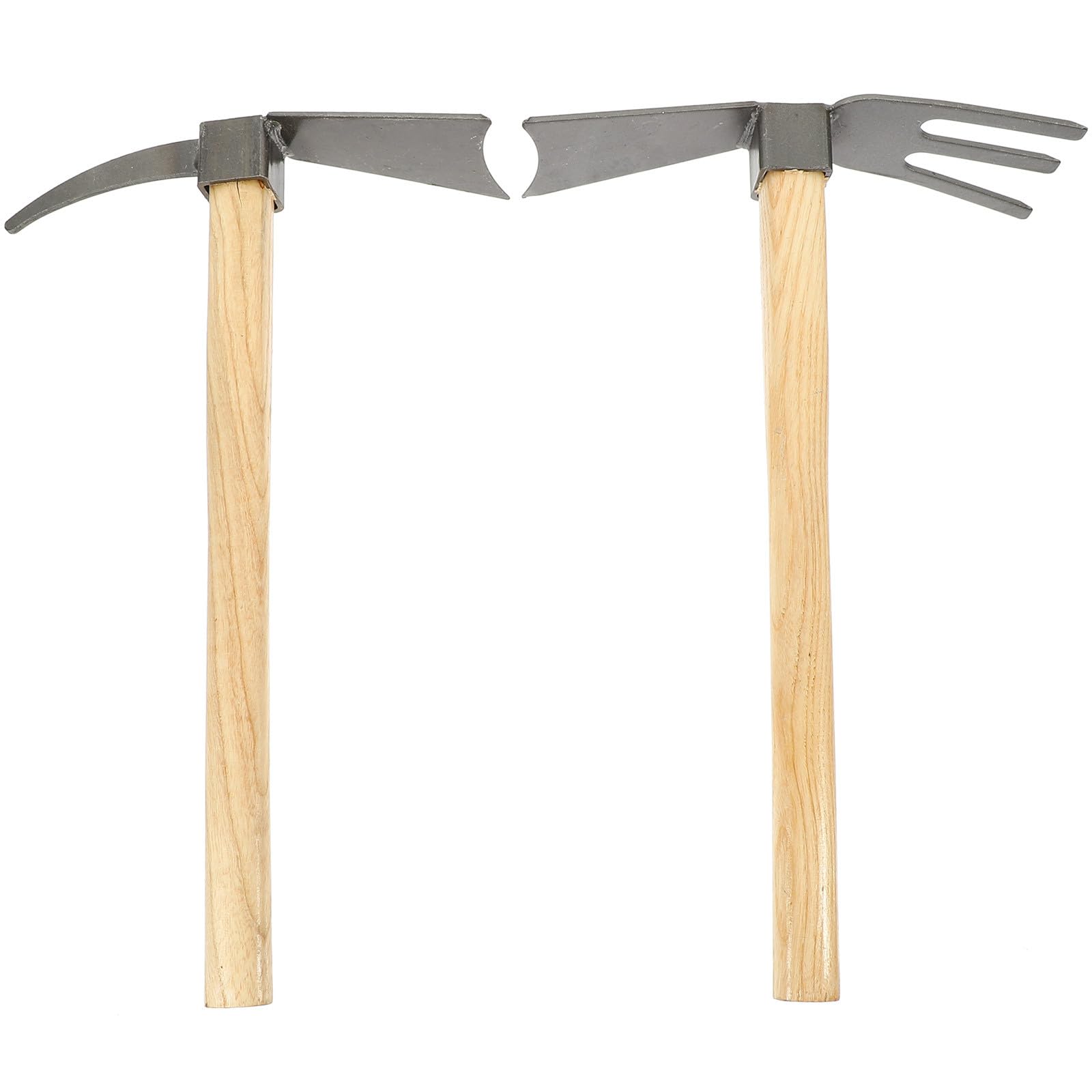 Toyvian 2 pièces Kit Jardinage Houes Multifonctions Acier Manganèse avec Manches Bois Outil Jardinage pour Désherbage Creusement et Plantation de Légumes et Fleurs