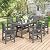 Compsia 7 Piece Outdoor Dining Set, HDPS Patio Table and Chairs Set, 66" Patio Table with 1.96" Umbrella Hole & 6 Chairs, All Weather Furniture for Garden, Backyard, Poolside (Grey)