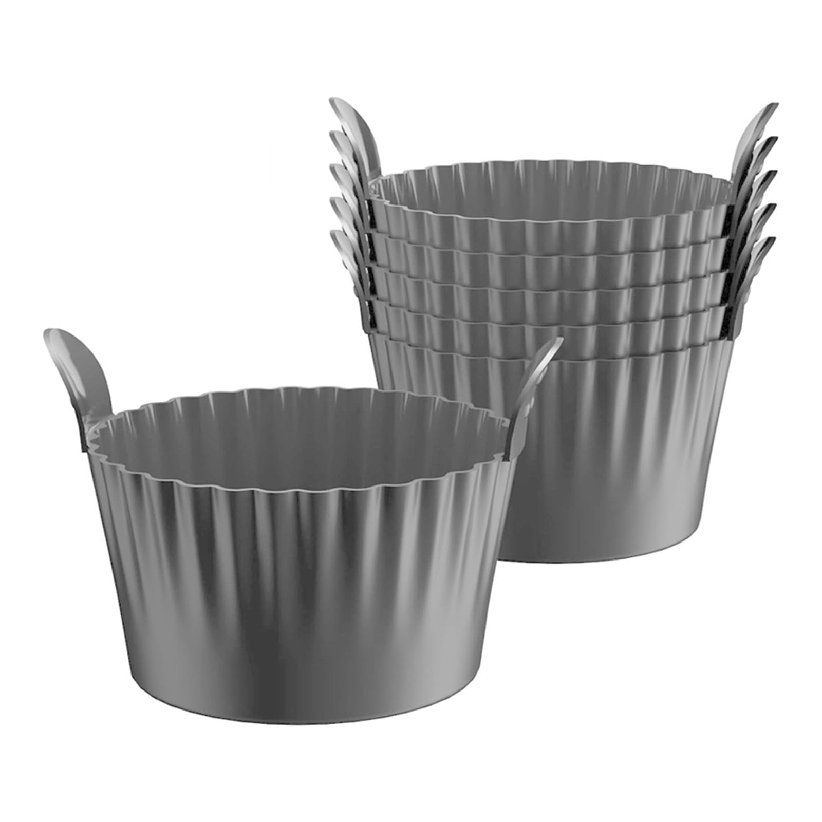 Moules à cupcakes en silicone gris x6 résistants au four