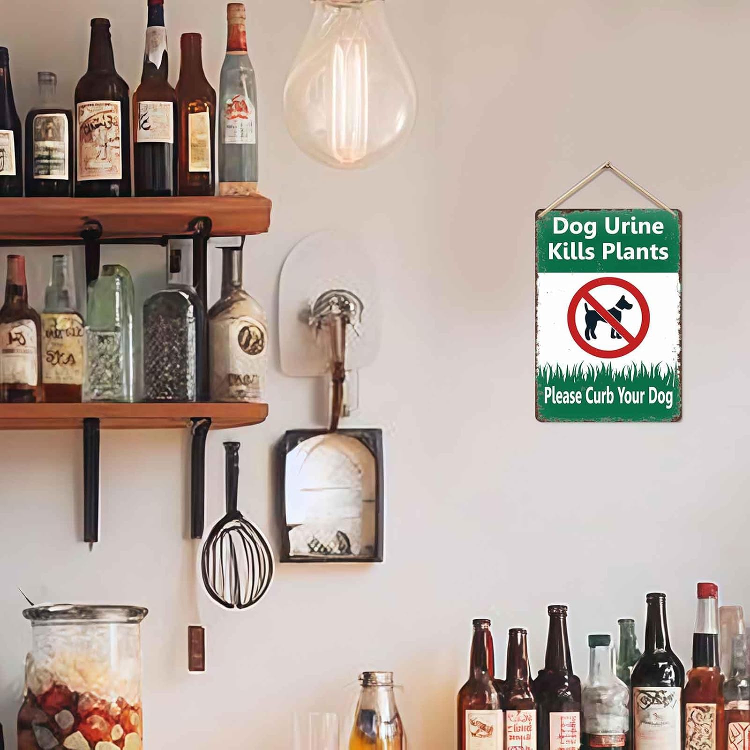 Dog Urine Kills Plants Please Curb Your Dog Metal Sign 8 x 12 Inch image 2