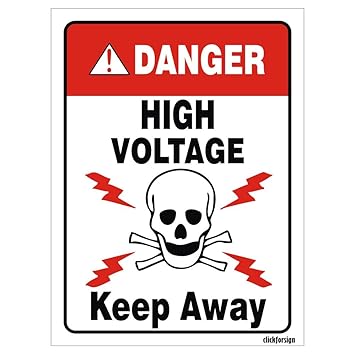 Clickforsign HV-KEEPAWAY-SB-30 Danger High Voltage Keep Away Sign Board