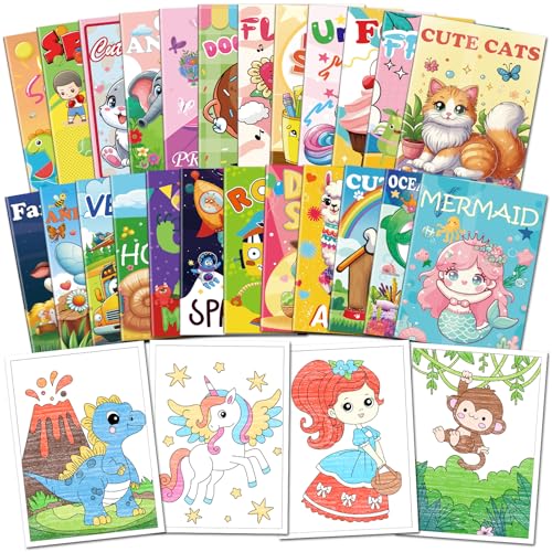 Elfew 24 Libri Da Colorare Per Bambini Dai 3-8 Anni, Mini Libri Da Colorare, Regali Di Fine Festa Fai Da Te Per Bambini Da 2 A 8 Anni, Libros Infantiles para Colorear